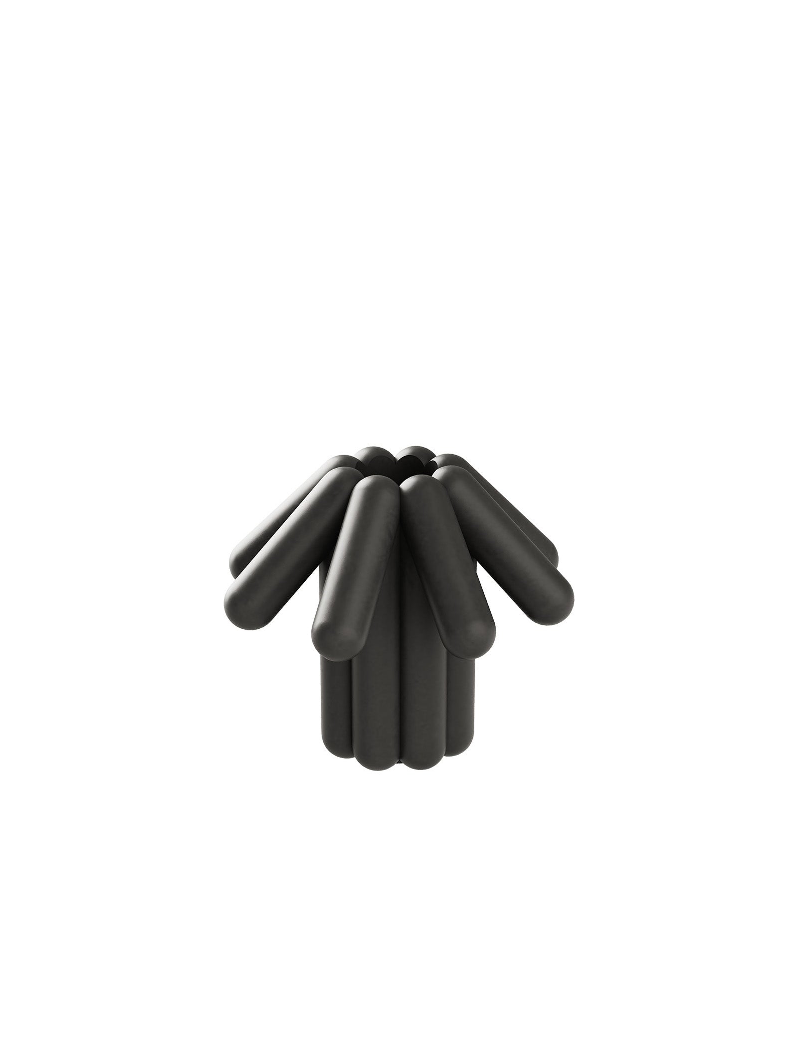 DIGIT ONE Candlestick in black with a unique modern design made of solid aluminum, perfect for special occasions.