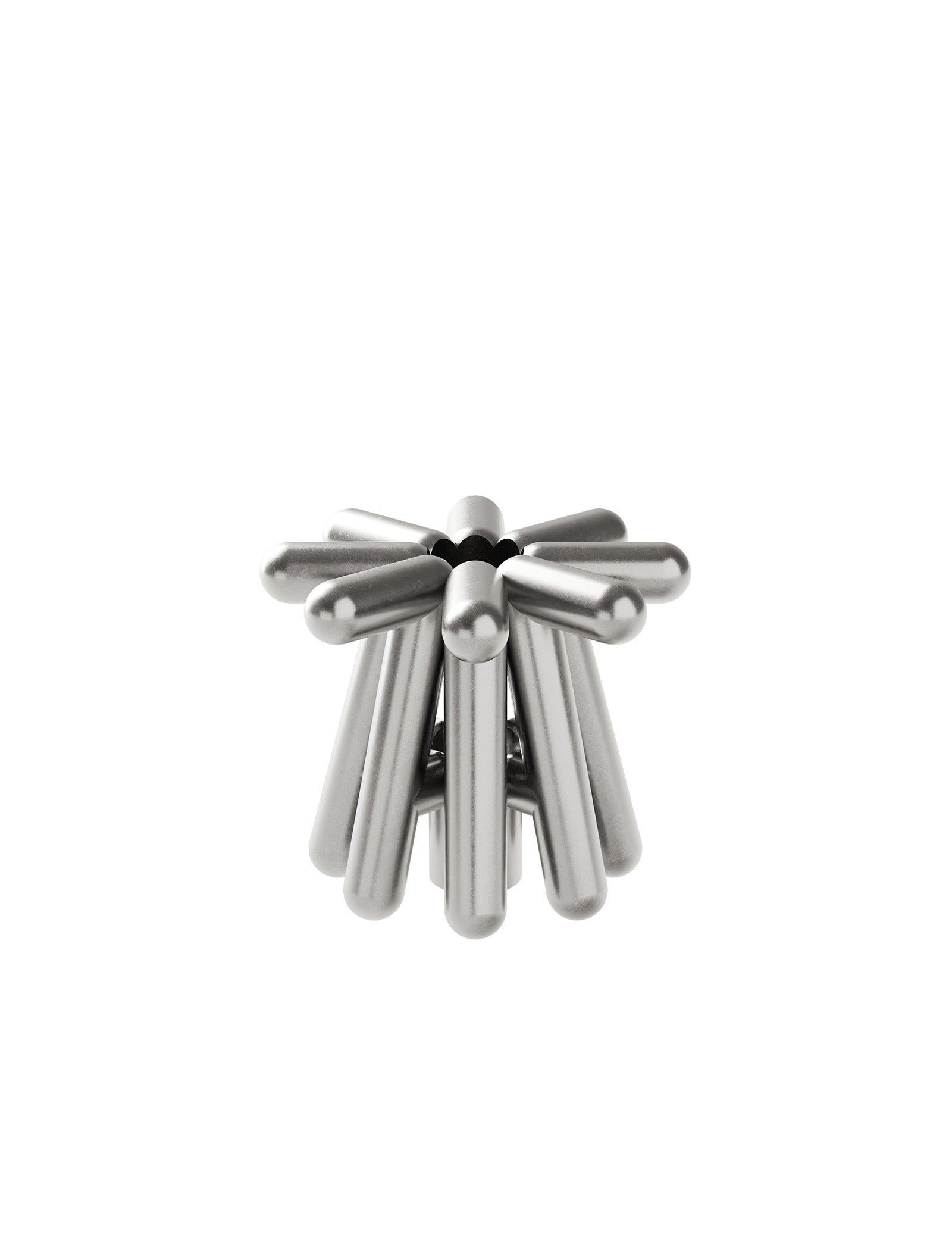DIGIT SEVEN Candlestick made of solid raw aluminum with a modern geometric design for stylish decor.