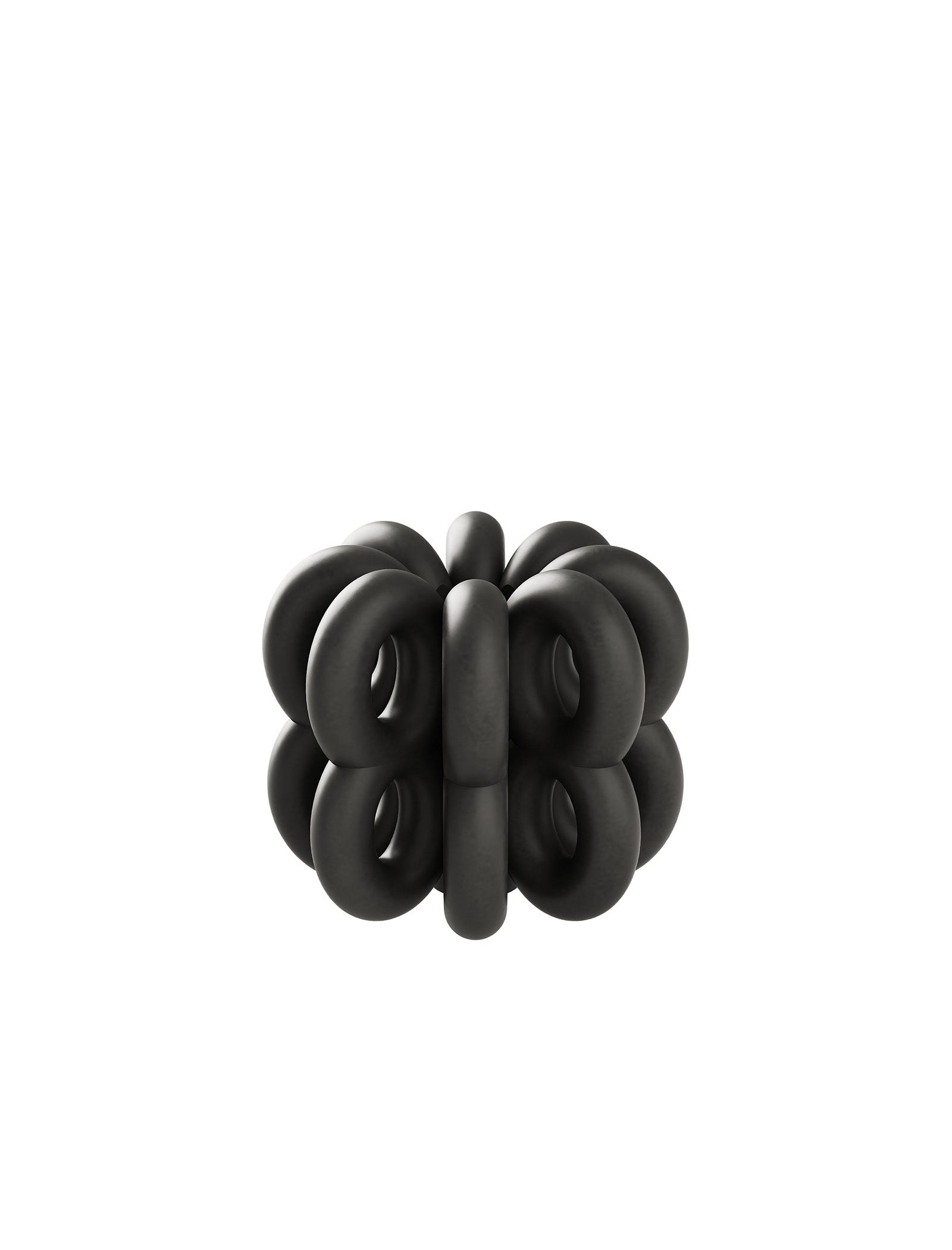 DIGIT EIGHT Candlestick in black matte finish, modern aluminum design shaped as the number eight.