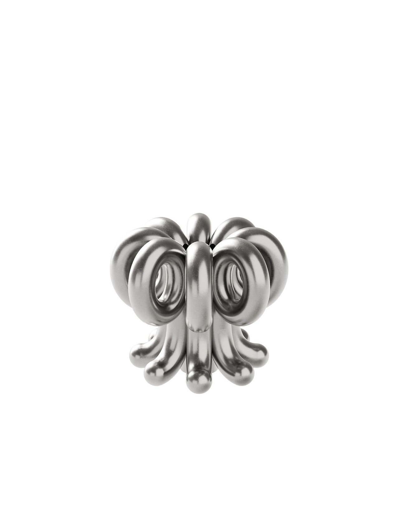 DIGIT NINE Candlestick made of polished aluminum with a unique looped and sculptural design for modern decor.