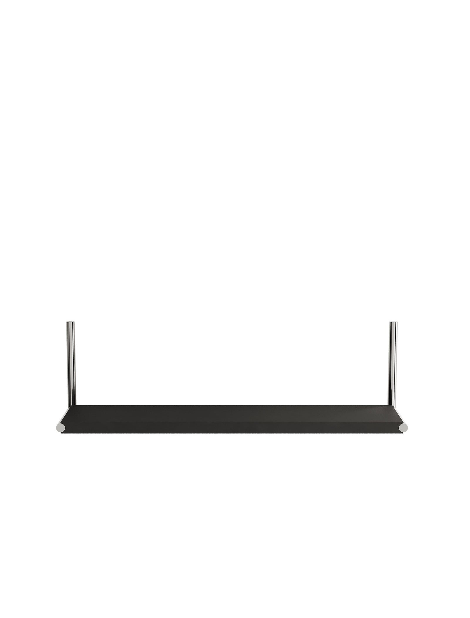 ELLE Shelf – Color black shelf mounted with metal supports, versatile for books, pictures, and memories.