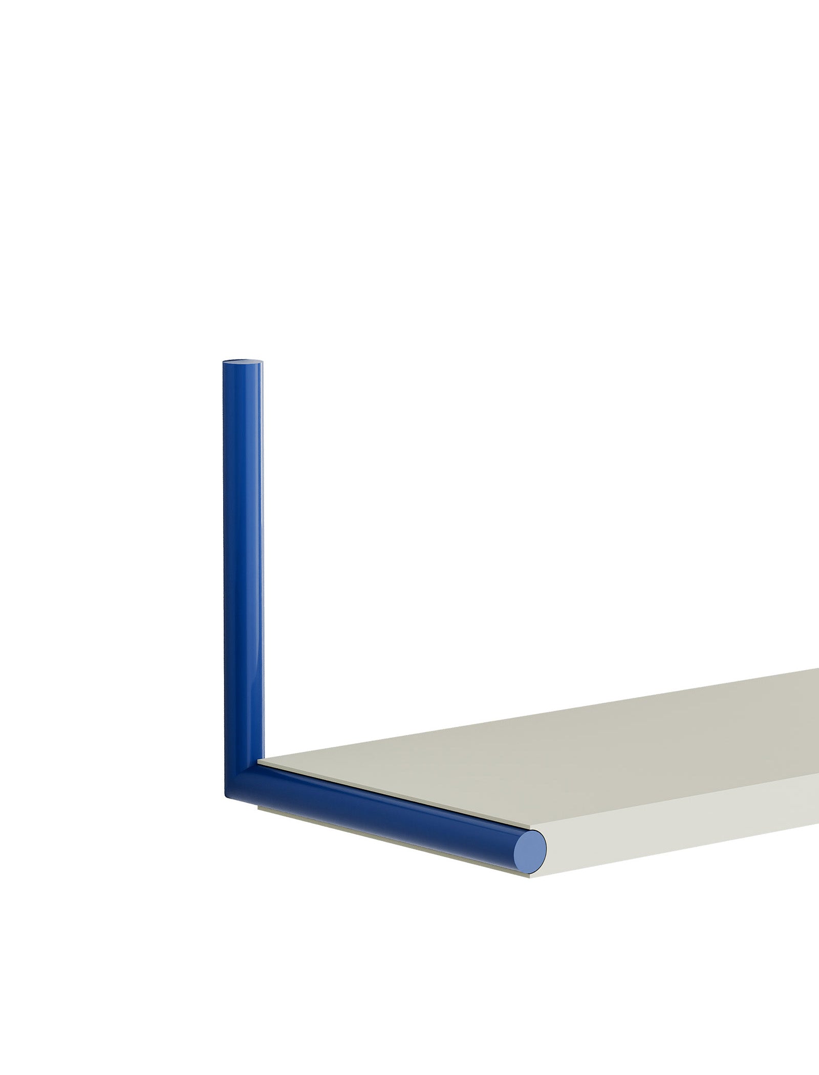 ELLE Shelf – Color wall-mounted modular shelf with blue frame and beige surface for books and decor.