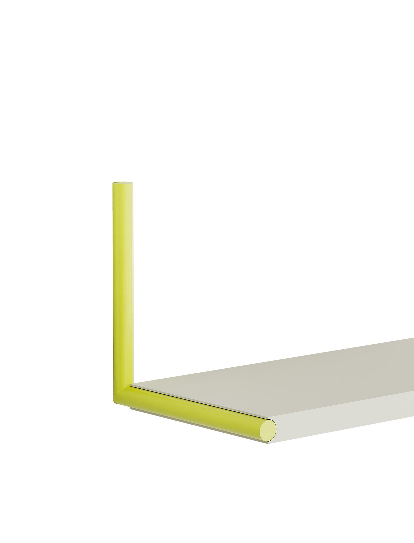 ELLE Shelf – Color with yellow side support, designed for adjustable mounting and customizable storage space.