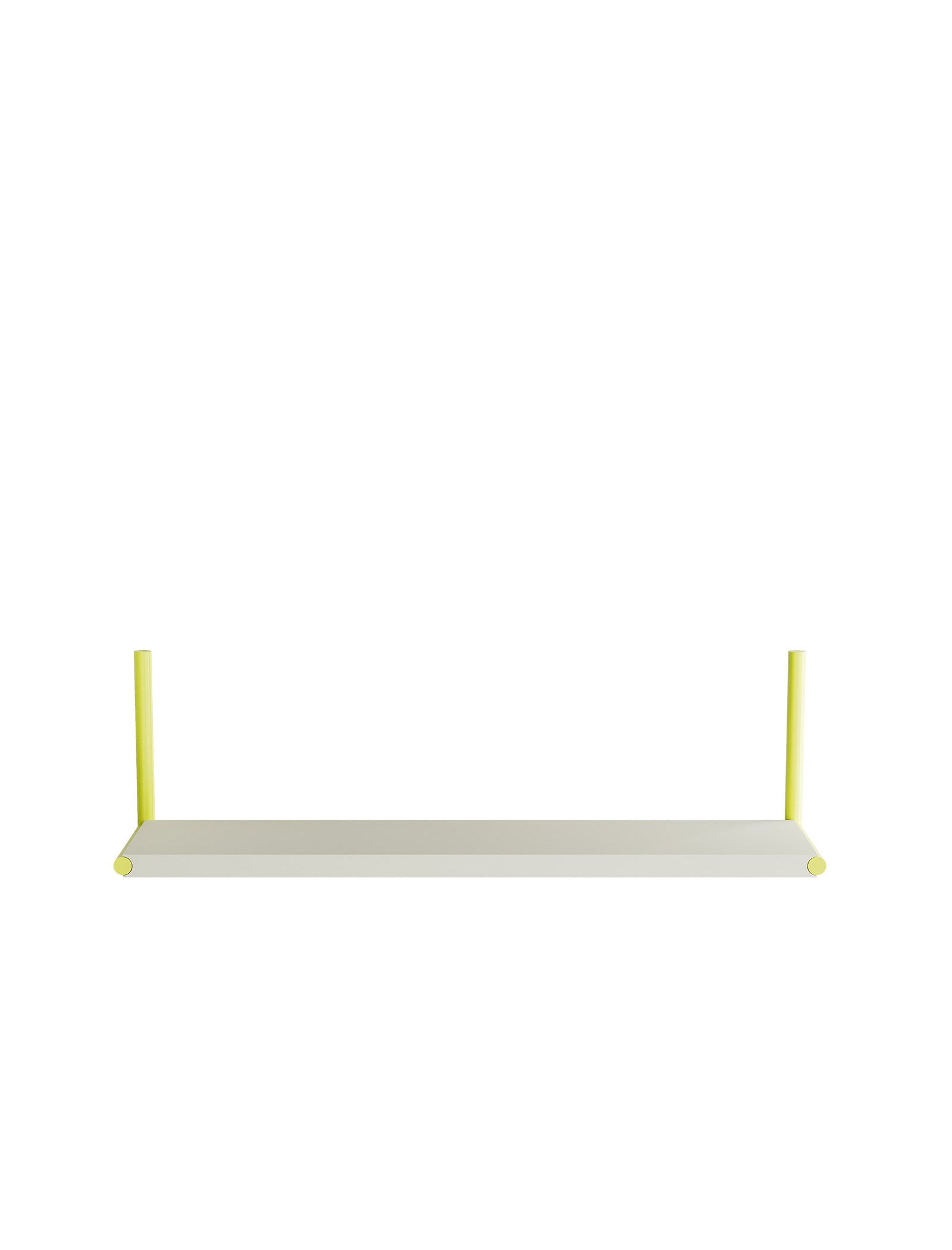 ELLE Shelf – Color modern minimalist wall shelf with yellow supports and white board, adjustable and expandable design.