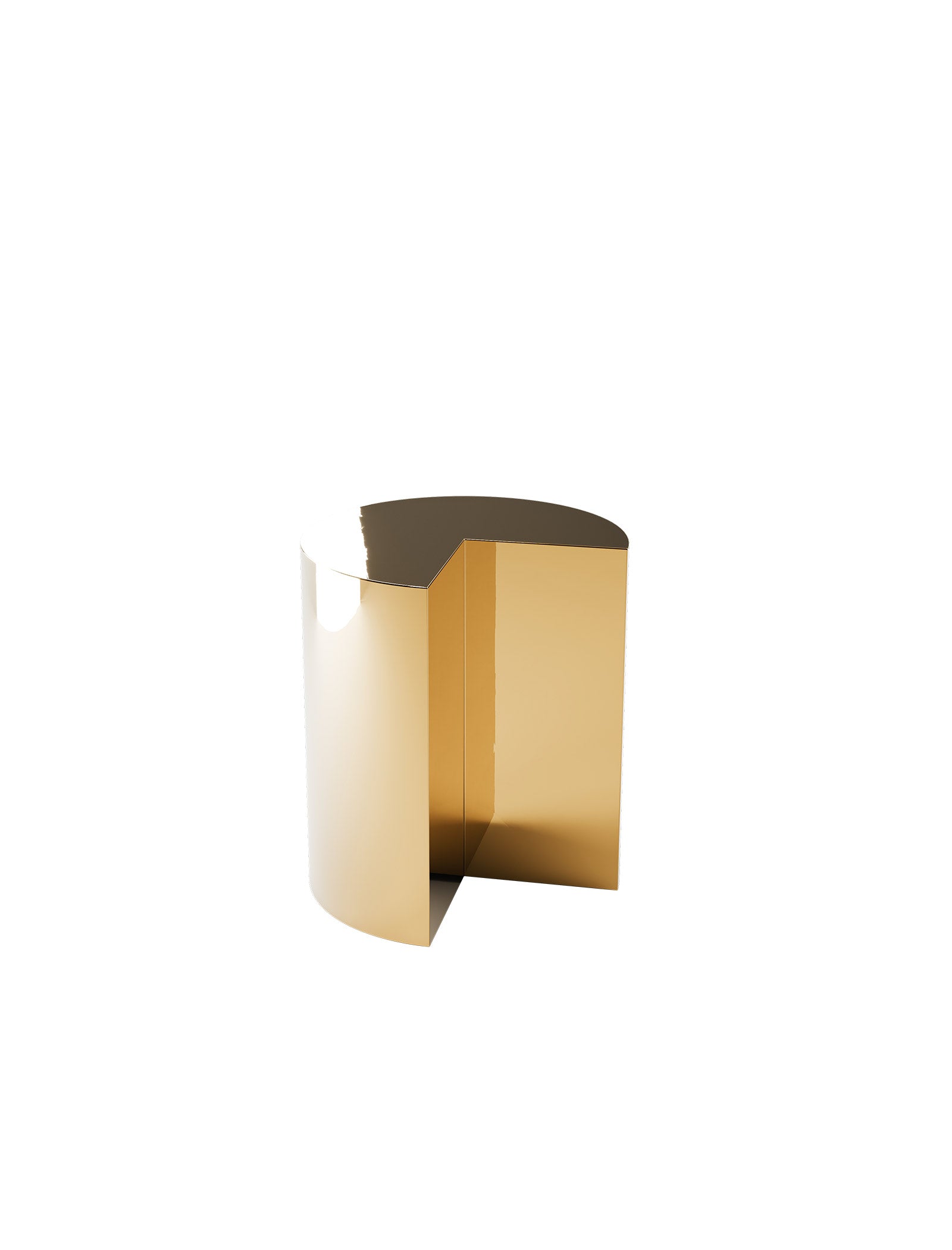 NOOK Bookend - A in polished brass with a minimalist design and a subtle cut-out corner for book support.