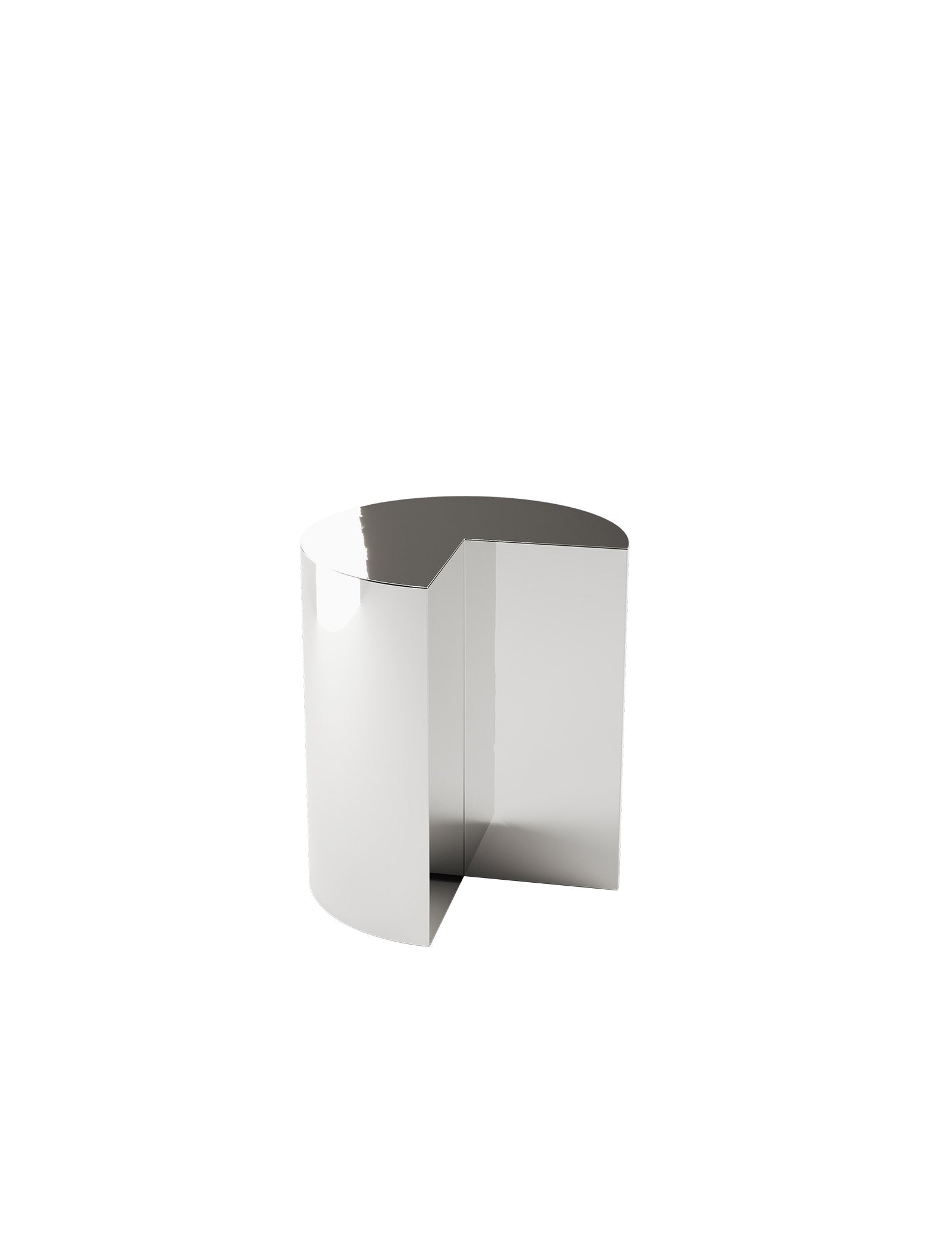 NOOK Bookend - A sleek, minimalist polished metal bookend with a cut-out corner for stylish book support.