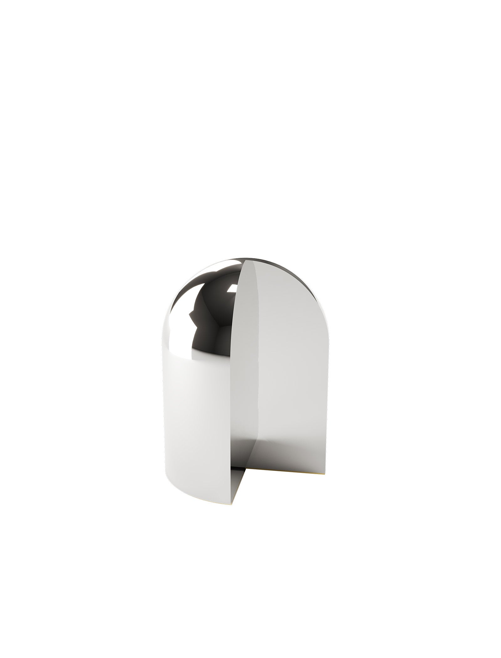 NOOK Bookend - B in polished metal with a smooth rounded design and a subtle cut-out corner for book support.