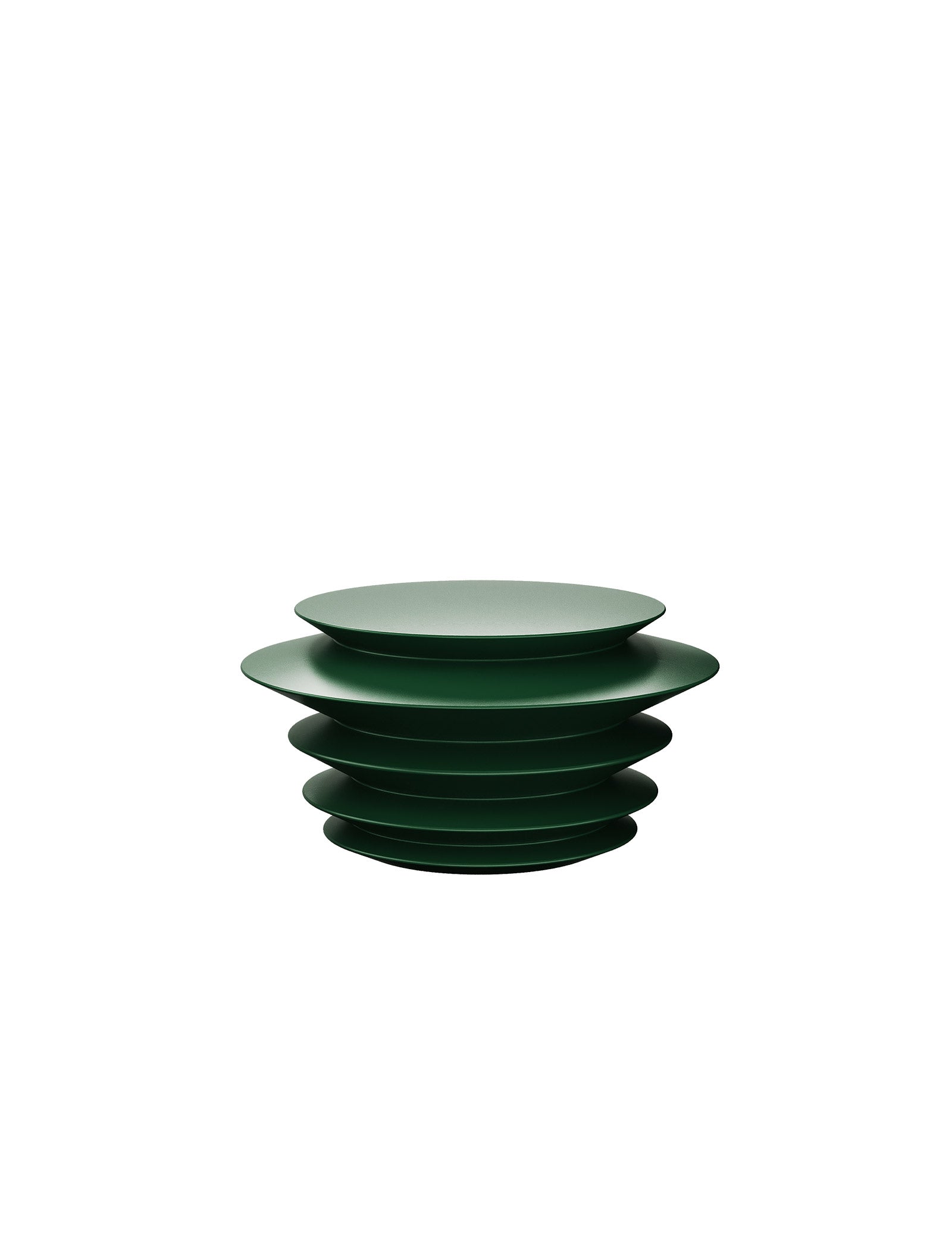 ACCORDION Hook - L1 in dark green with a sculptural, layered accordion design for hanging jackets and bags.