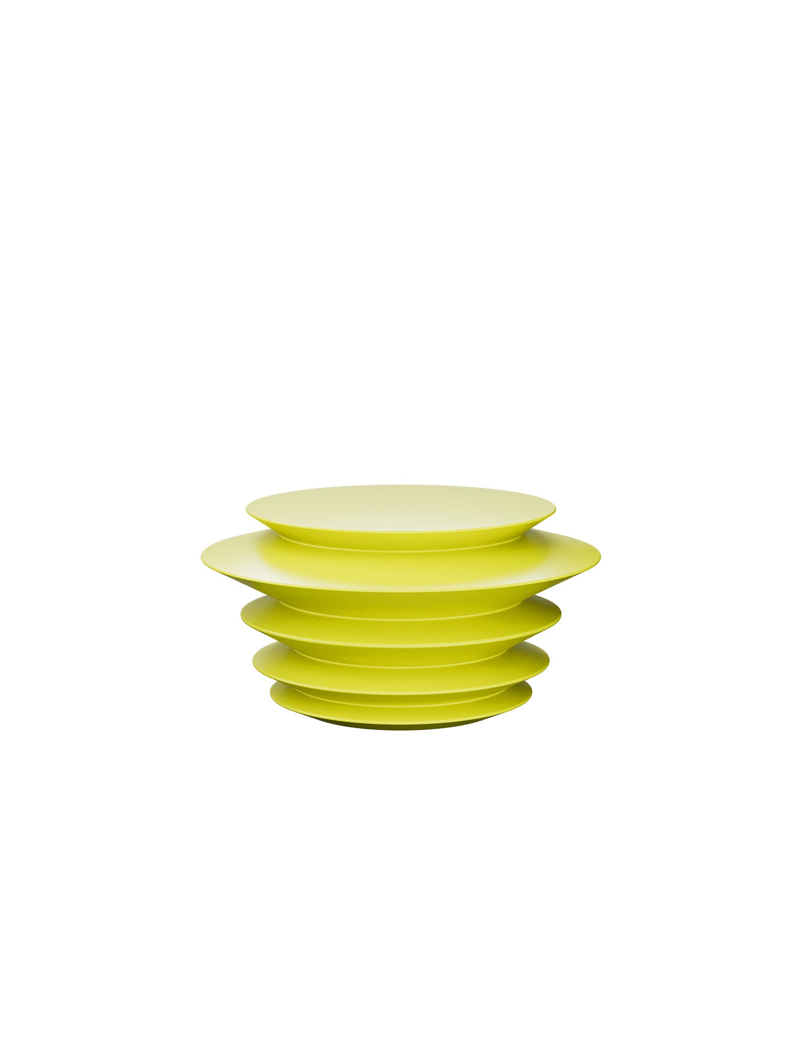 ACCORDION Hook - L1 in yellow with layered circular design resembling an expanding accordion shape.
