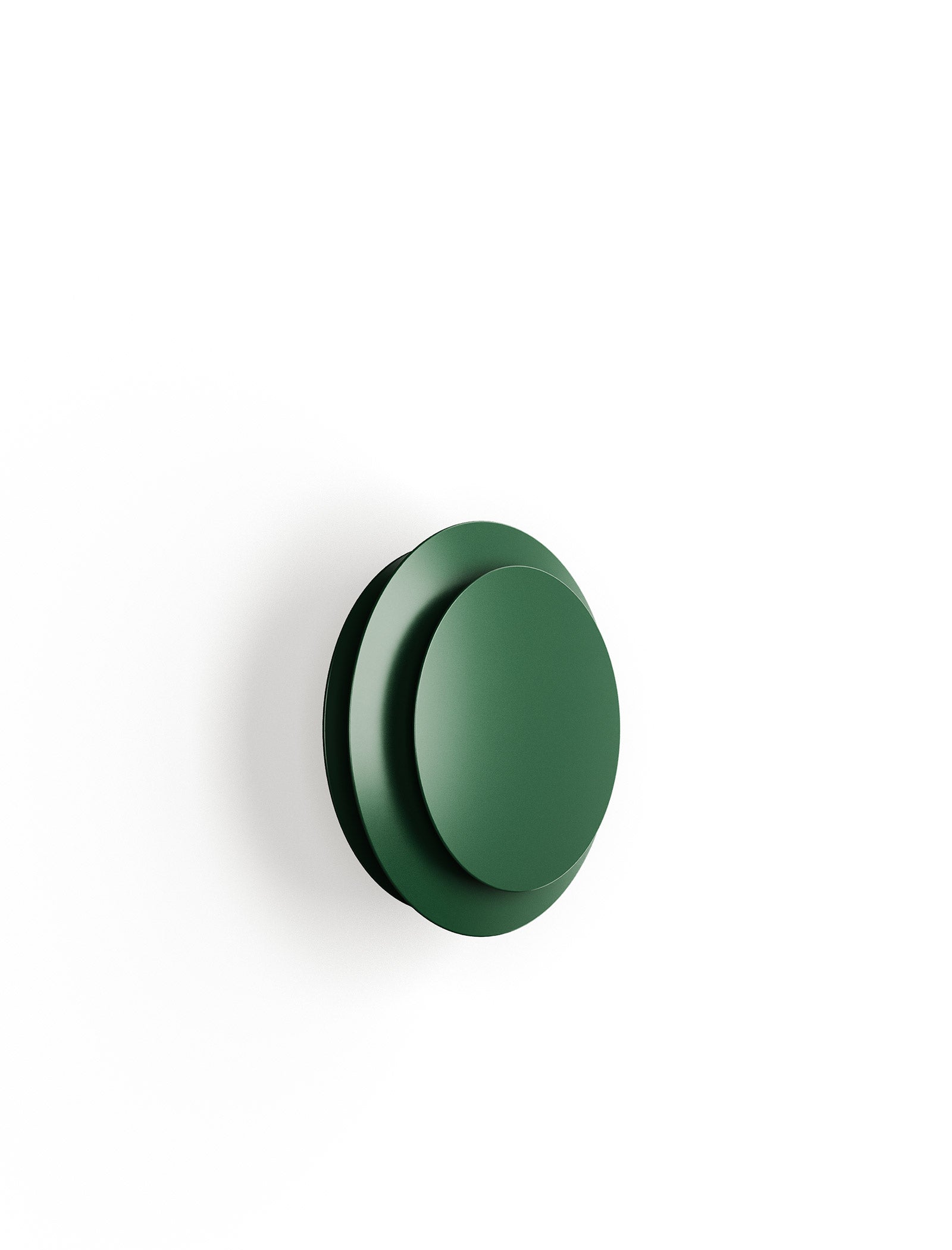 ACCORDION Hook - L3 in green metal with layered circular design for hanging coats, bags, and accessories.