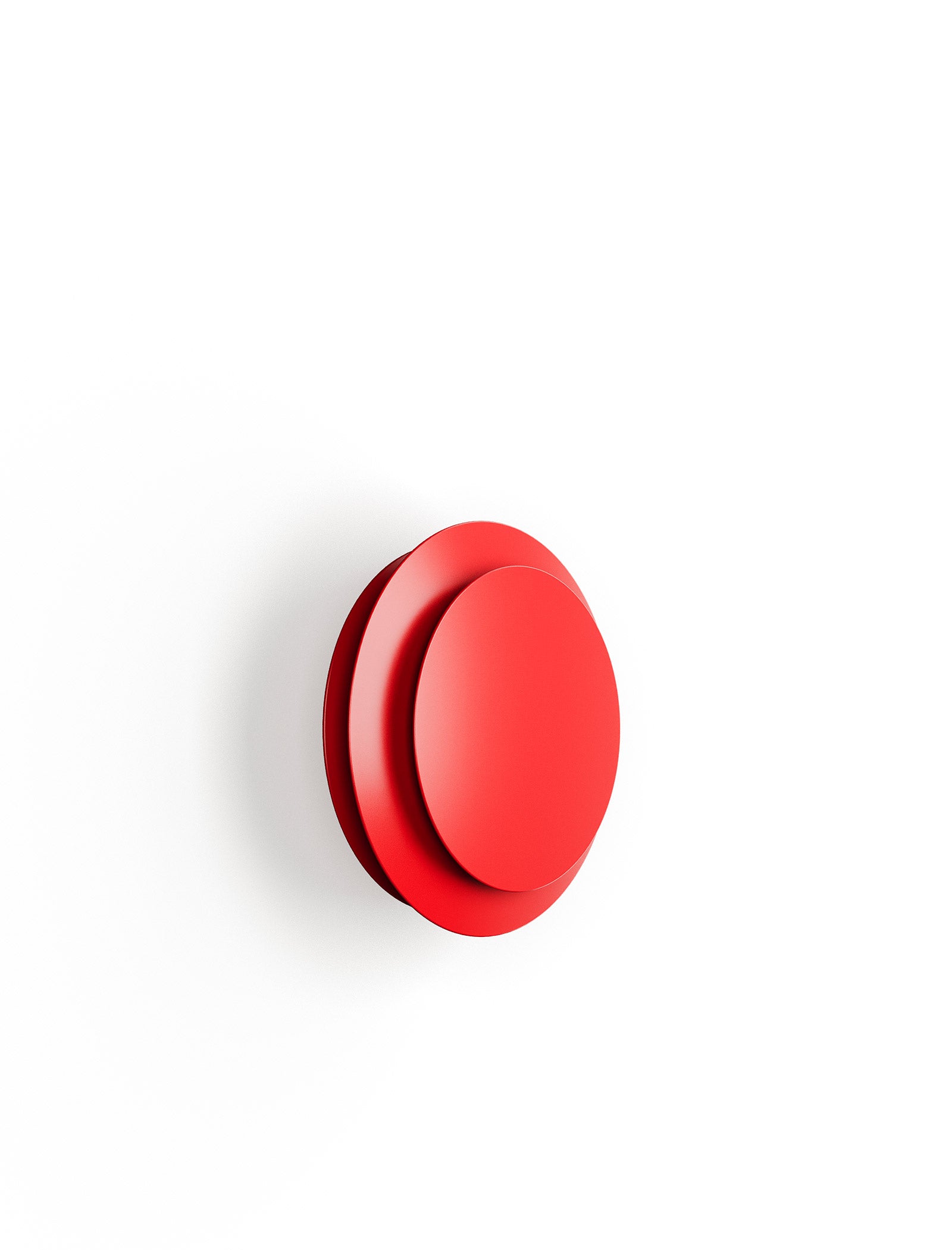 ACCORDION Hook - L3 red circular wall hook with layered design for hanging coats and bags.