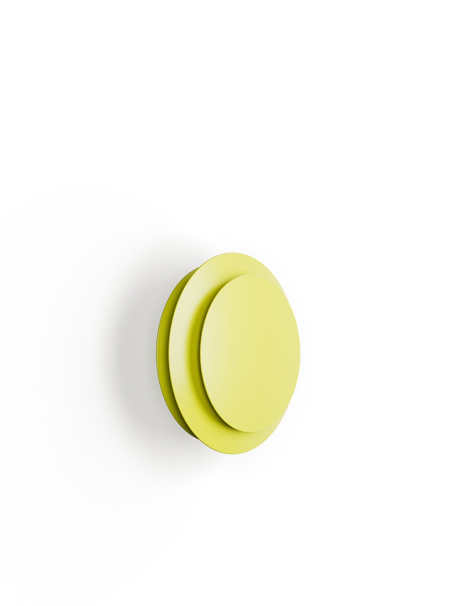 ACCORDION Hook - L3 in lime green, modern wall hook with layered circular design for hanging jackets and bags.