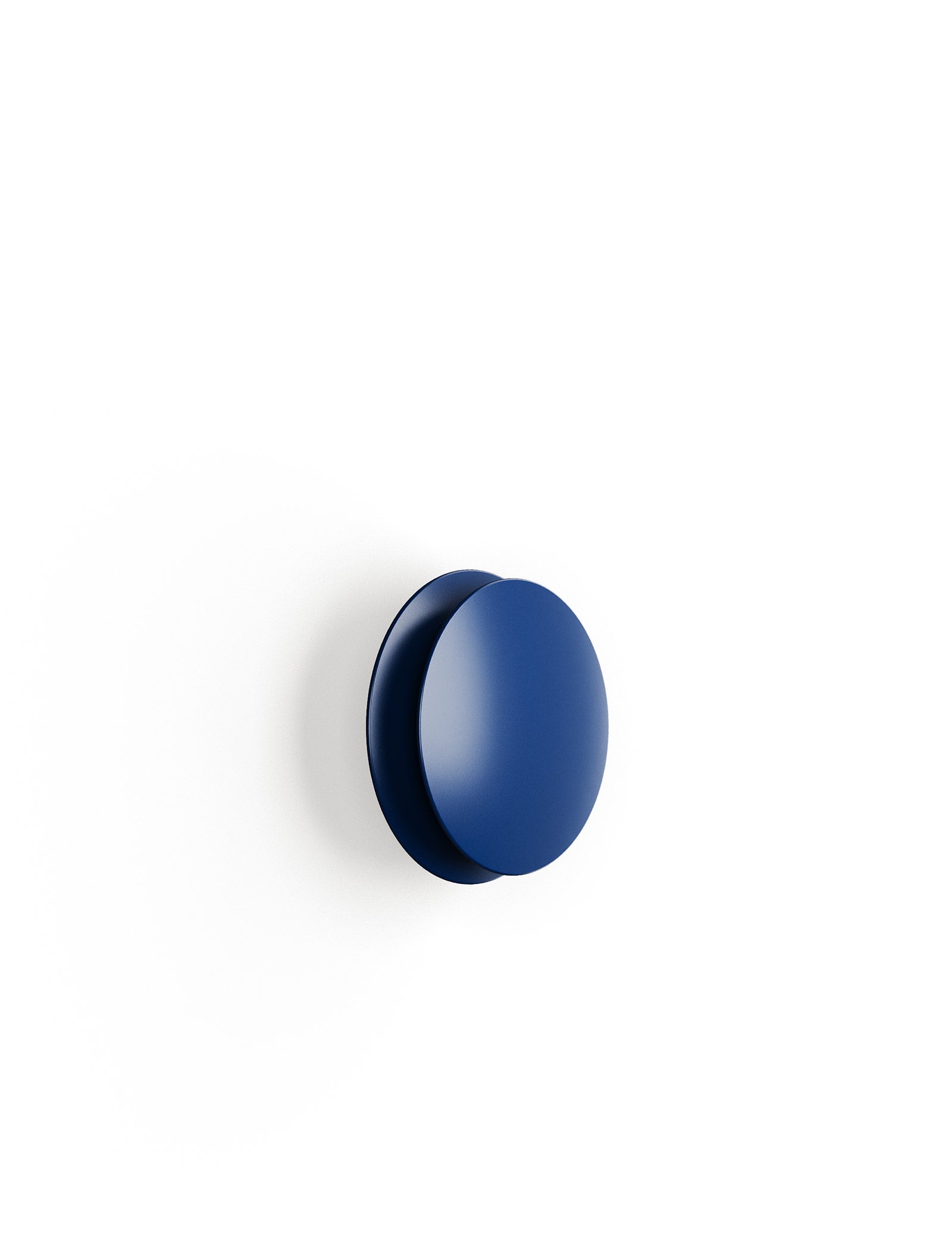 ACCORDION Hook - M1 in matte blue, modern circular wall hook with subtle accordion-inspired design.