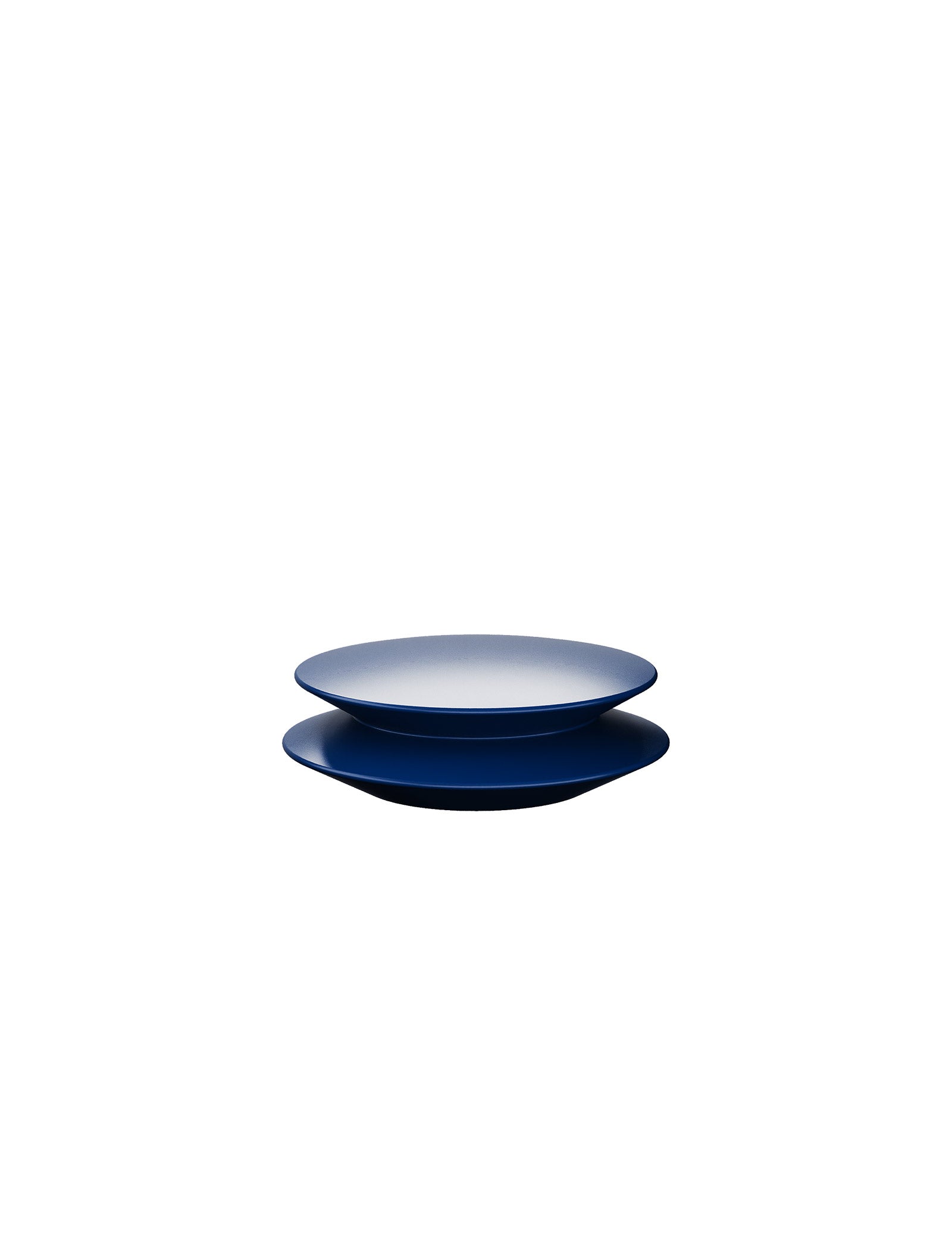ACCORDION Hook - M1 showing a side view of smooth, modern, blue round plates stacked with minimalistic design.