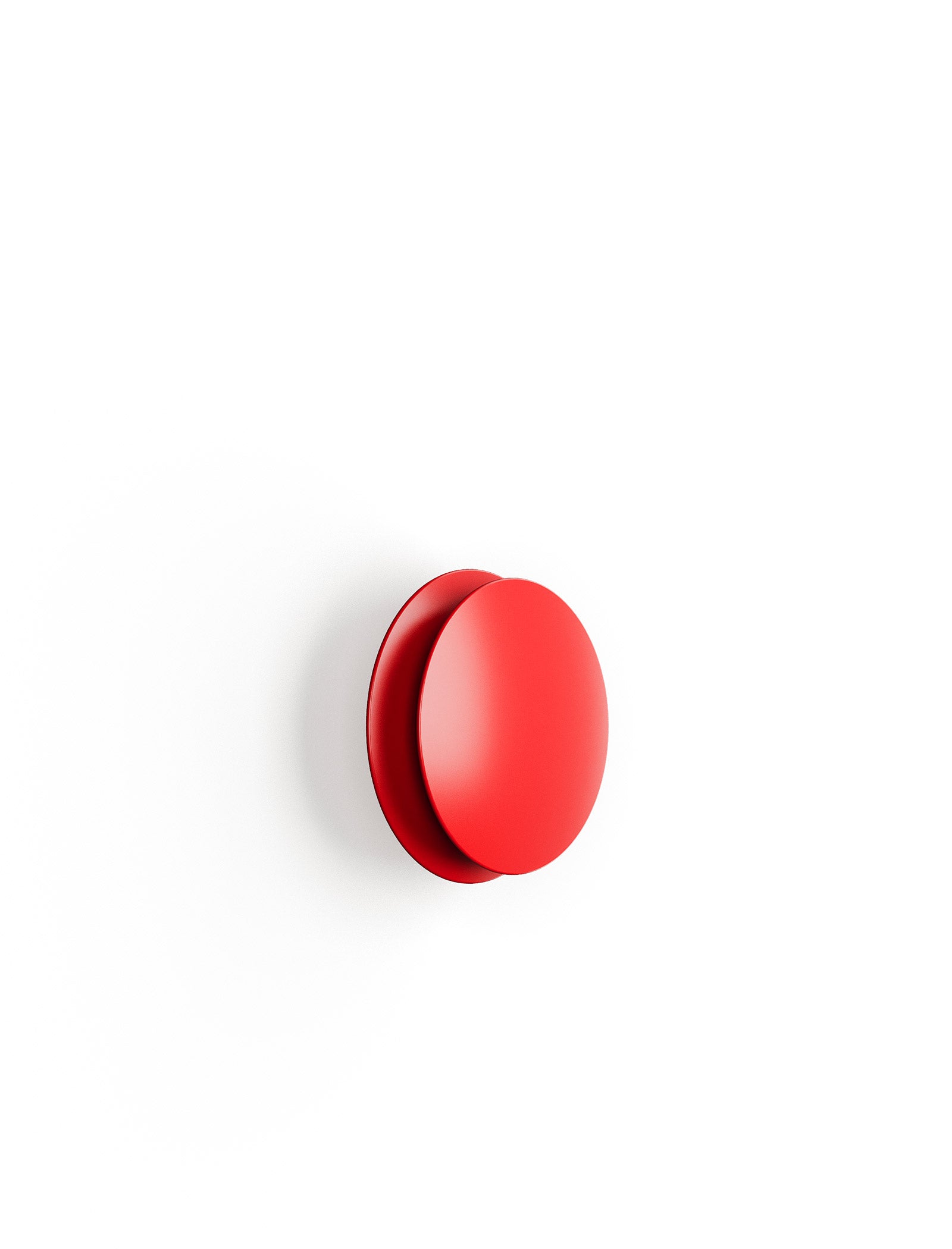 ACCORDION Hook - M1 in red, a modern round wall hook with a sleek and sculptural design