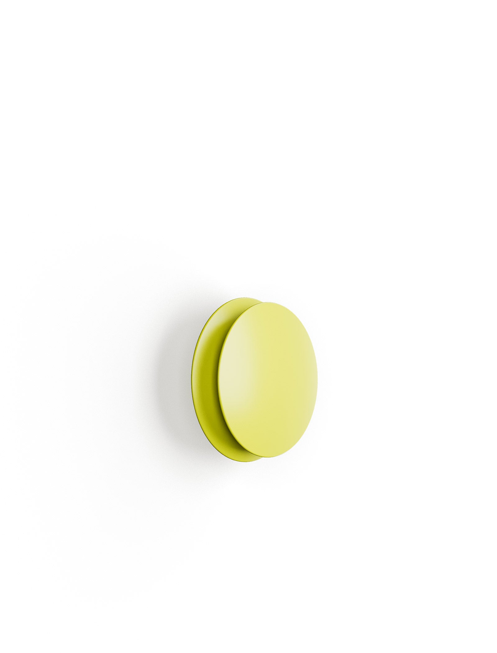 ACCORDION Hook - M1 in lime green, round modern minimalist wall hook for coats and bags.