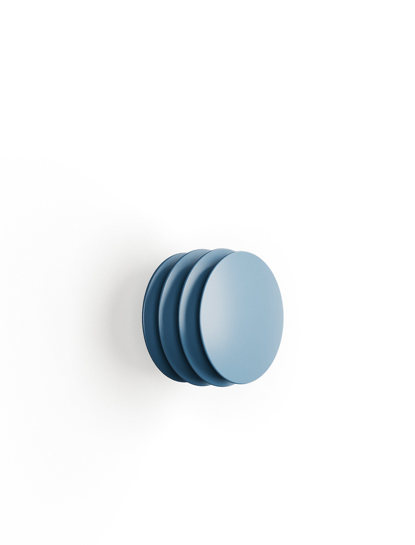 ACCORDION Hook - M2 in blue, a modern wooden wall hook with accordion-like grooves for hanging items.
