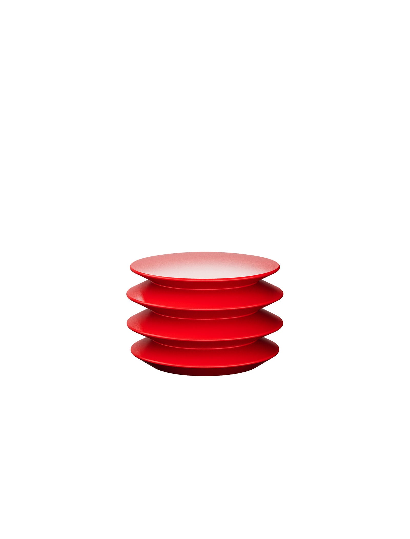 ACCORDION Hook - M2 in bright red with a stacked, accordion-like sculptural design for hanging jackets and bags.