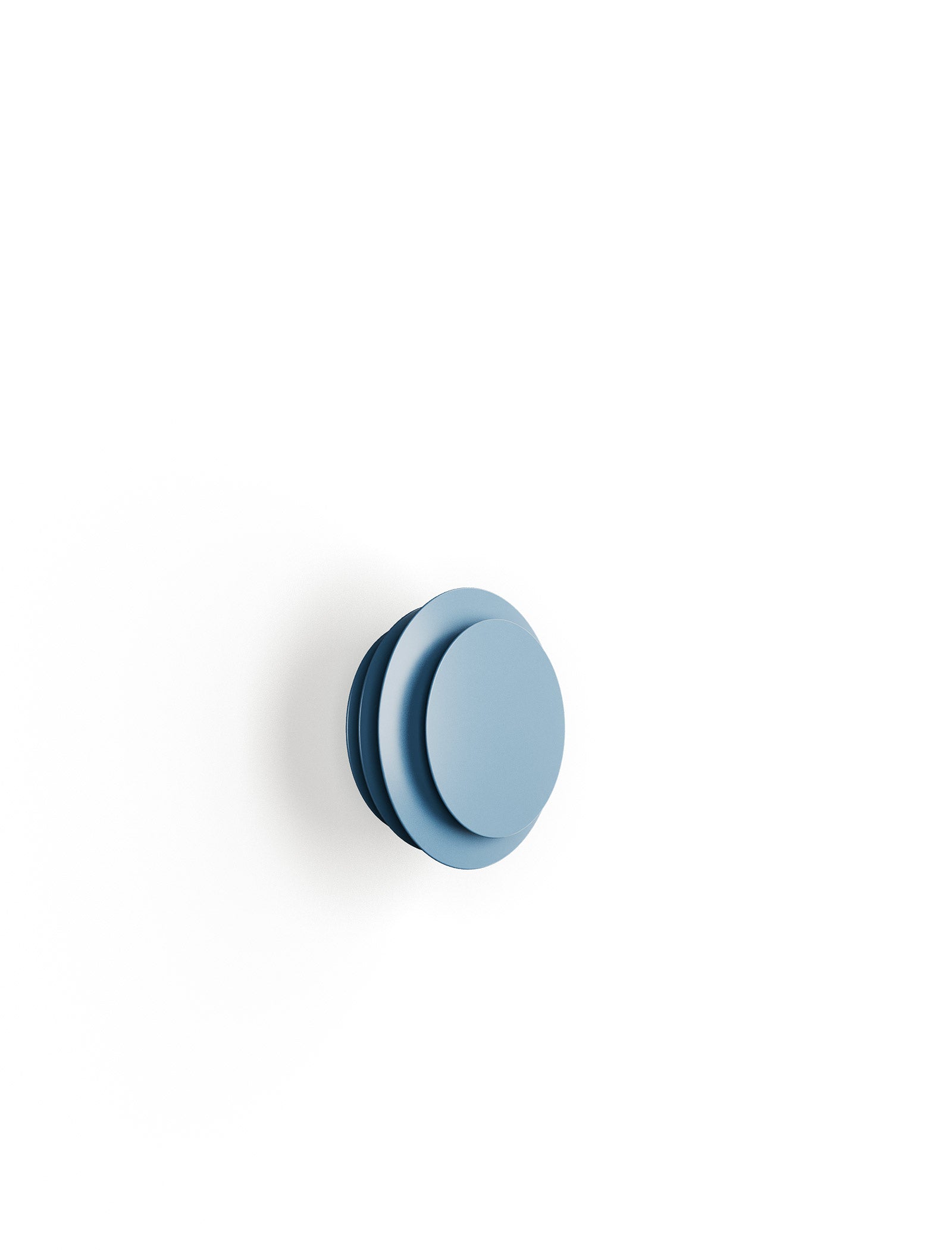 ACCORDION Hook - M3 wall hook in blue with layered circular design for hanging jackets and bags.