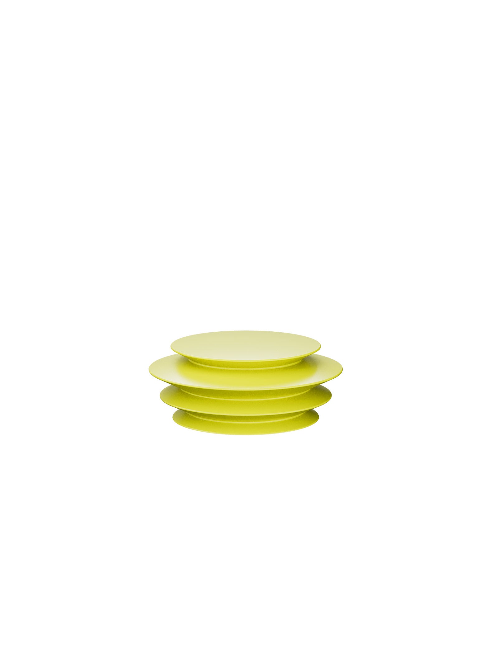 ACCORDION Hook - M3 in yellow, a modern, sculptural wall hook with layered concentric disc design.