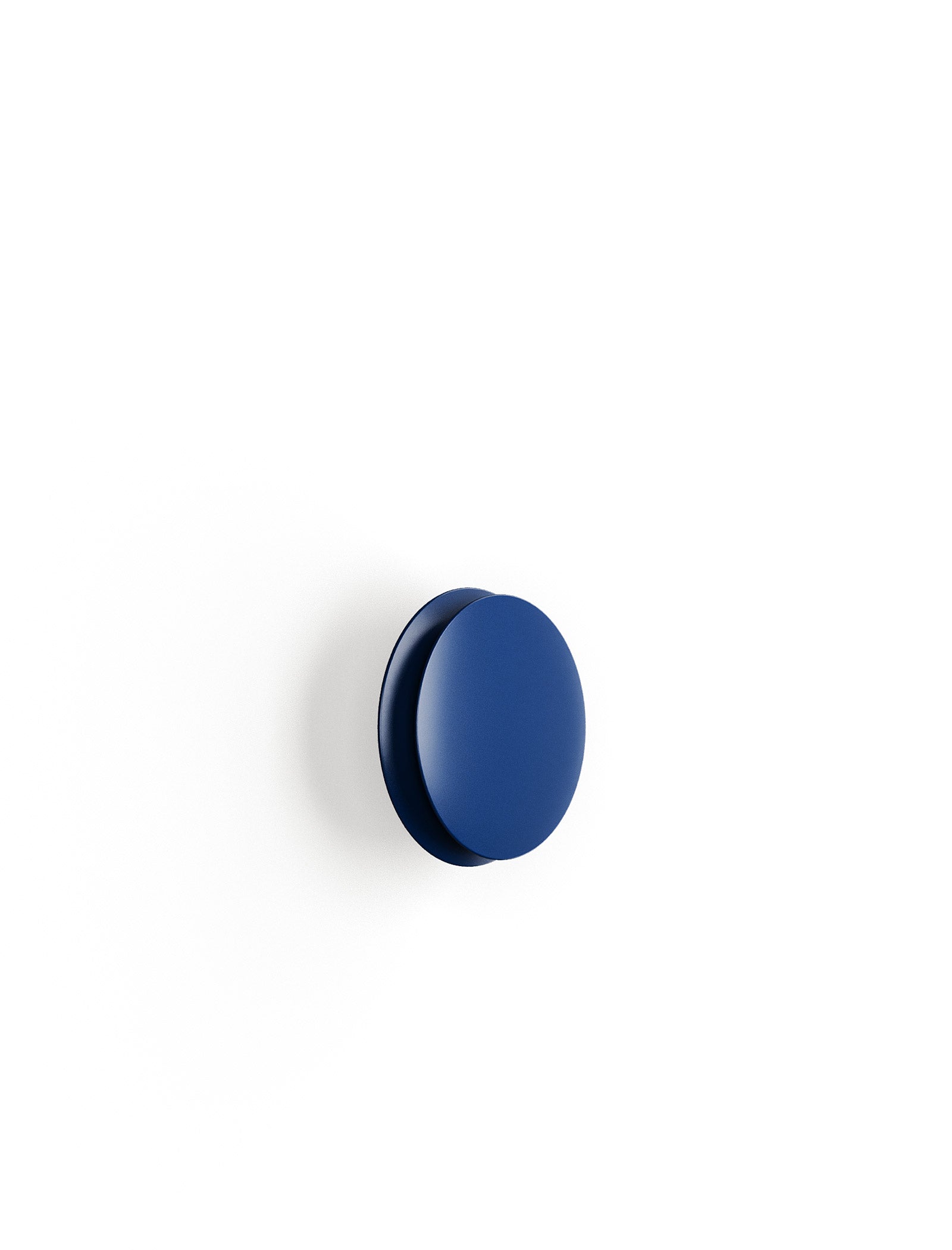 ACCORDION Hook - S2 in blue, minimalist round wall hook with sleek modern design for hanging items.