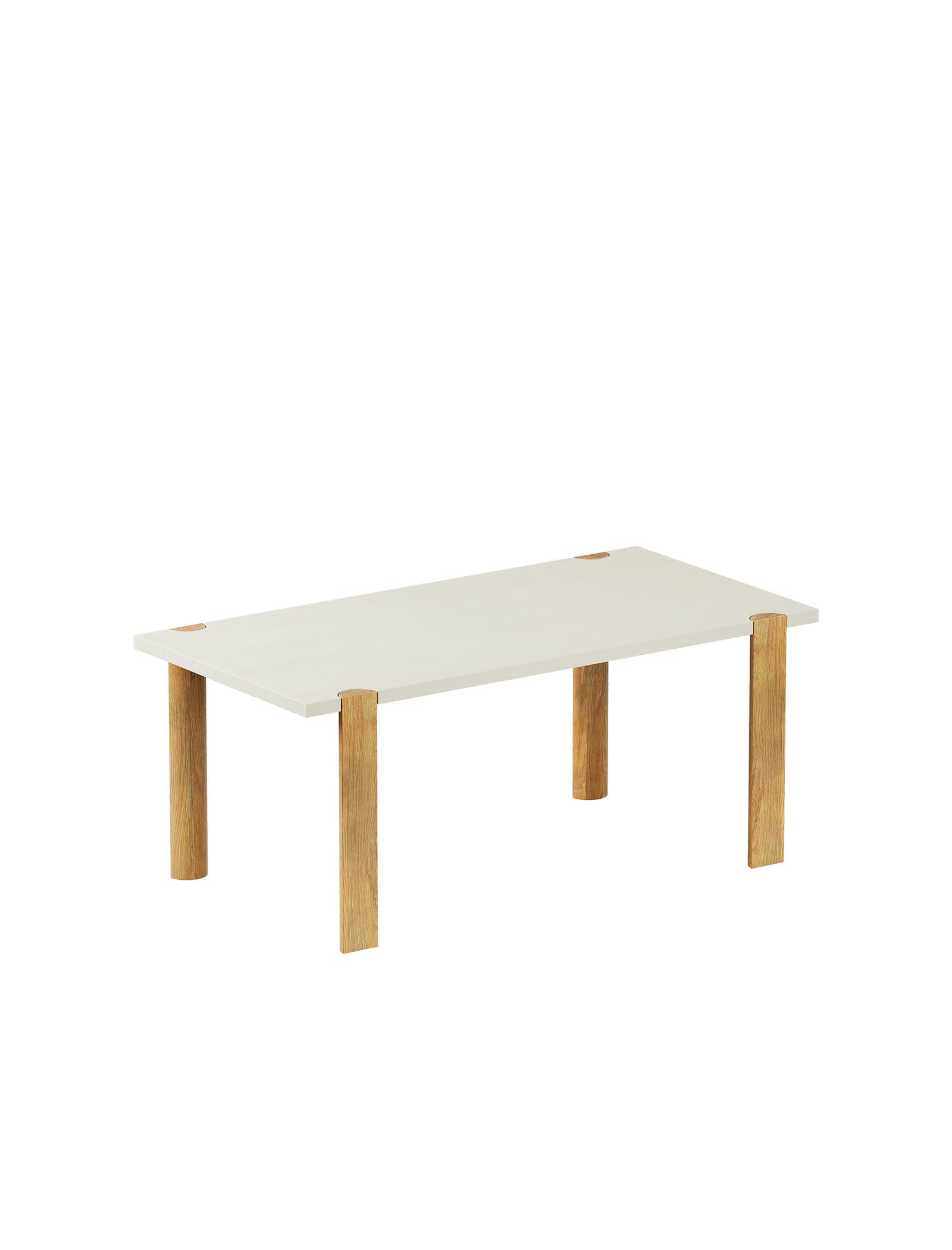EVERYDAY Table – Color with a white tabletop and natural wood legs, designed for everyday use with a sturdy wooden frame.