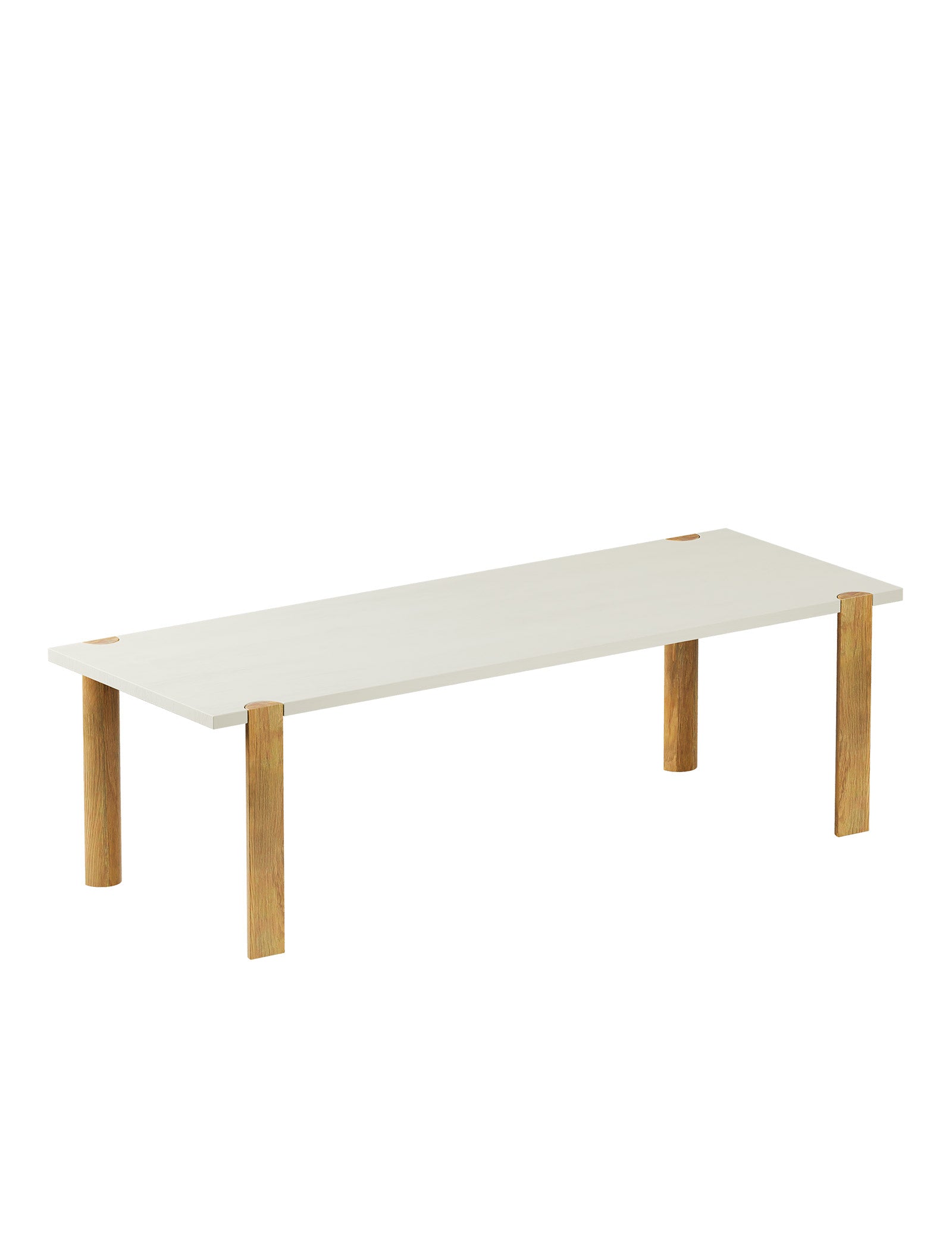 EVERYDAY Table – Color with solid wooden top and four natural wood legs, minimalist design for everyday use.