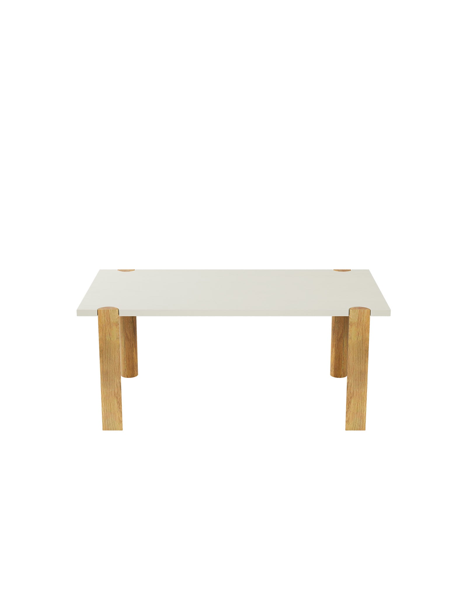 EVERYDAY Table – Color with solid wood construction, four rounded legs, and a smooth painted tabletop.