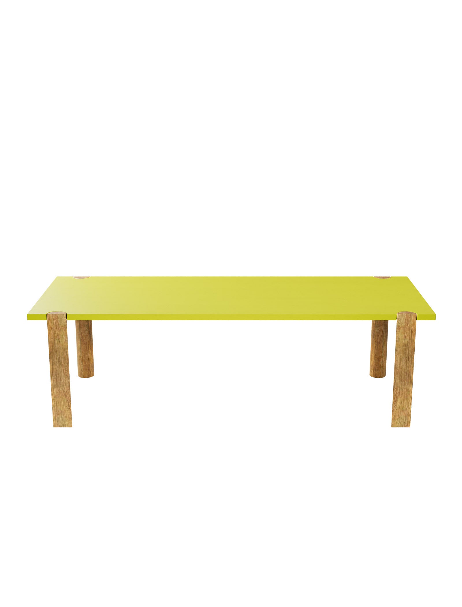 EVERYDAY Table – Color with solid wood legs and bright yellow tabletop, designed for everyday use and bold style.