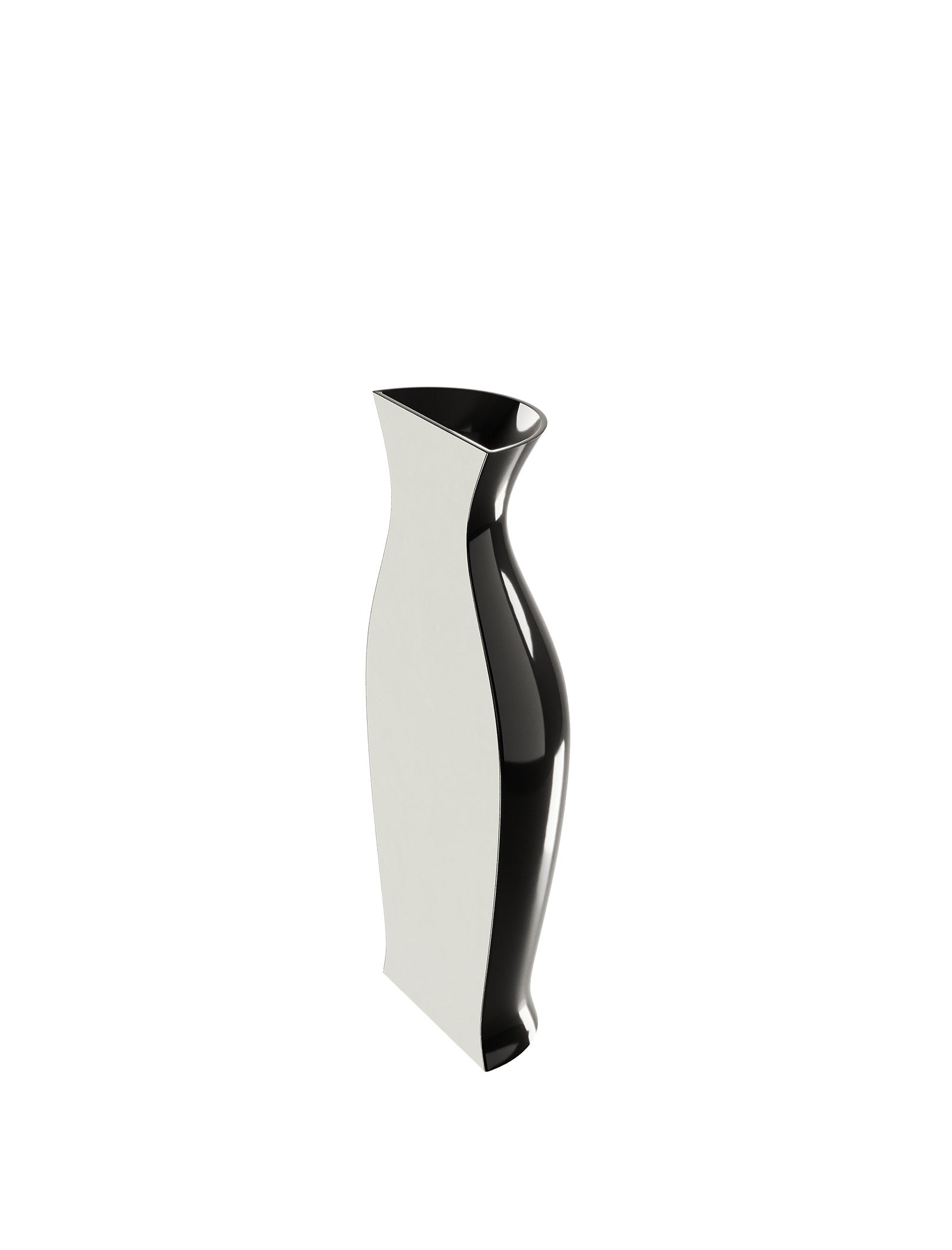 QUATER Vase - Two showing a black and white ceramic quarter section with a sculptural amphora-inspired form.