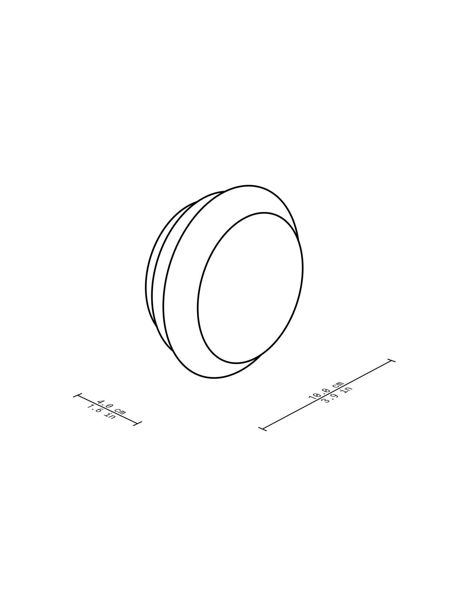 ACCORDION Hook - M3 black and white technical drawing showing dimensions of a round accordion-style hook.