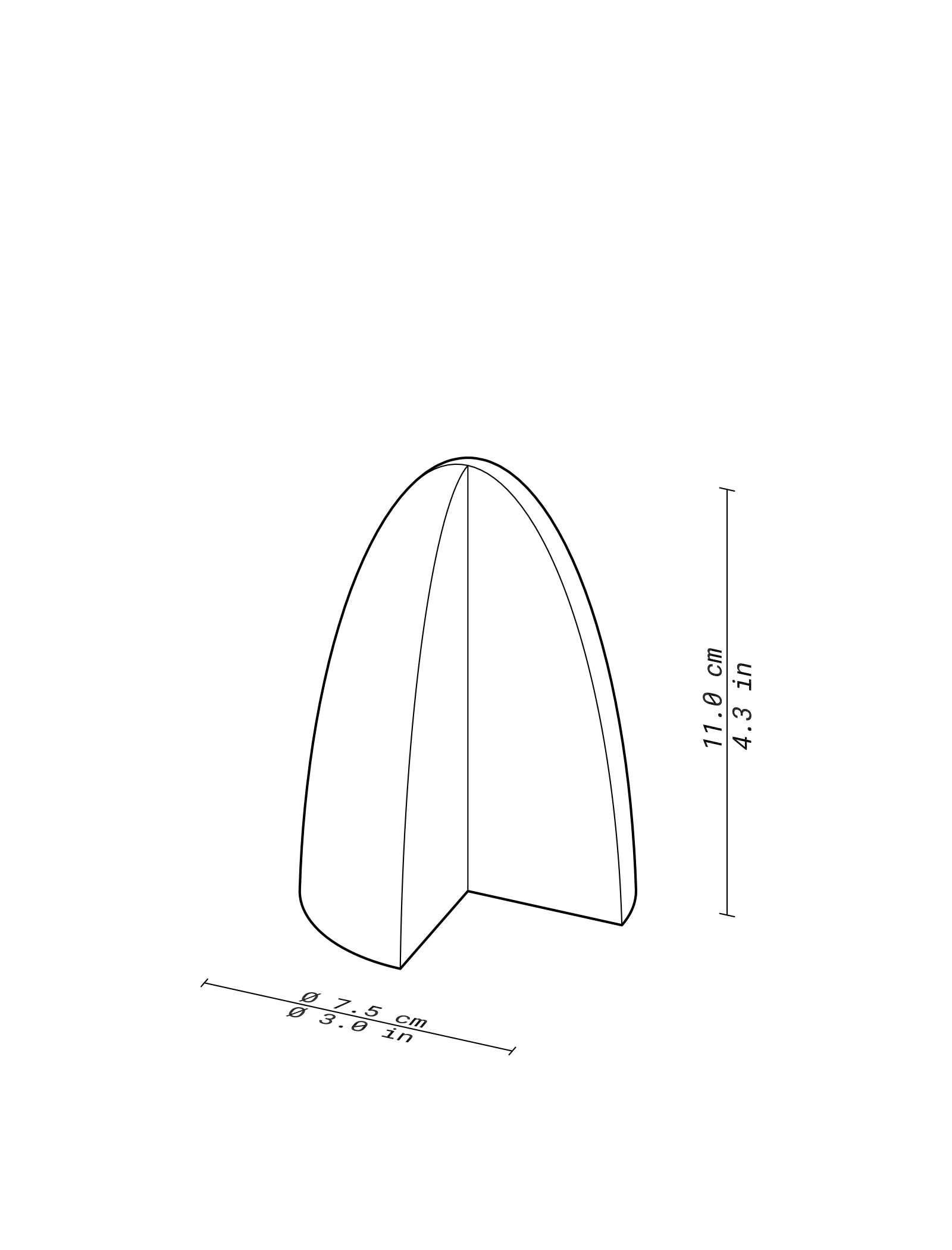 NOOK Bookend - C in minimalist design with dimensions 11 cm height and 7.5 cm width for stylish book support.