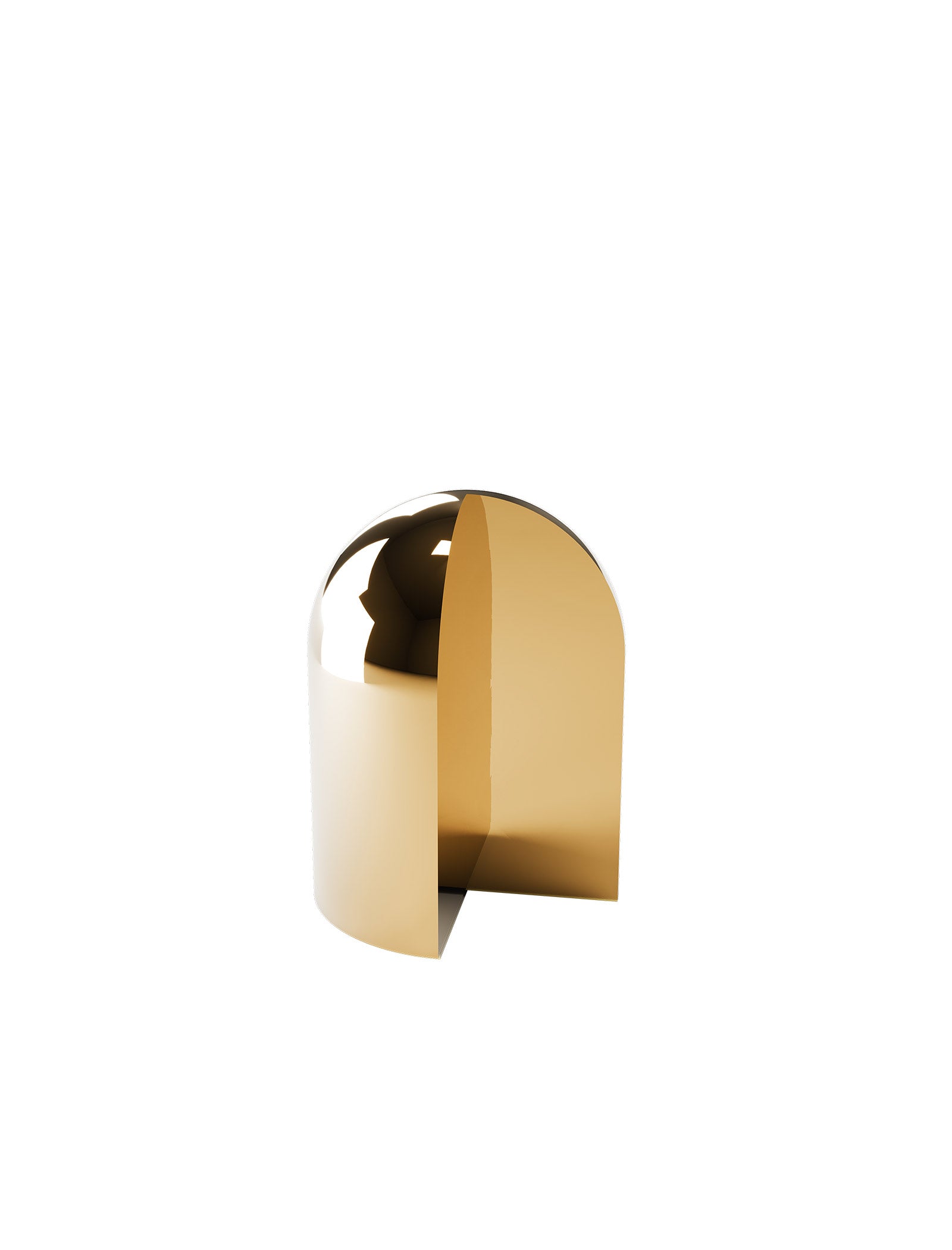 NOOK Bookend - B, elegant solid brass bookend with a sleek curved cutout design for stylish book support.