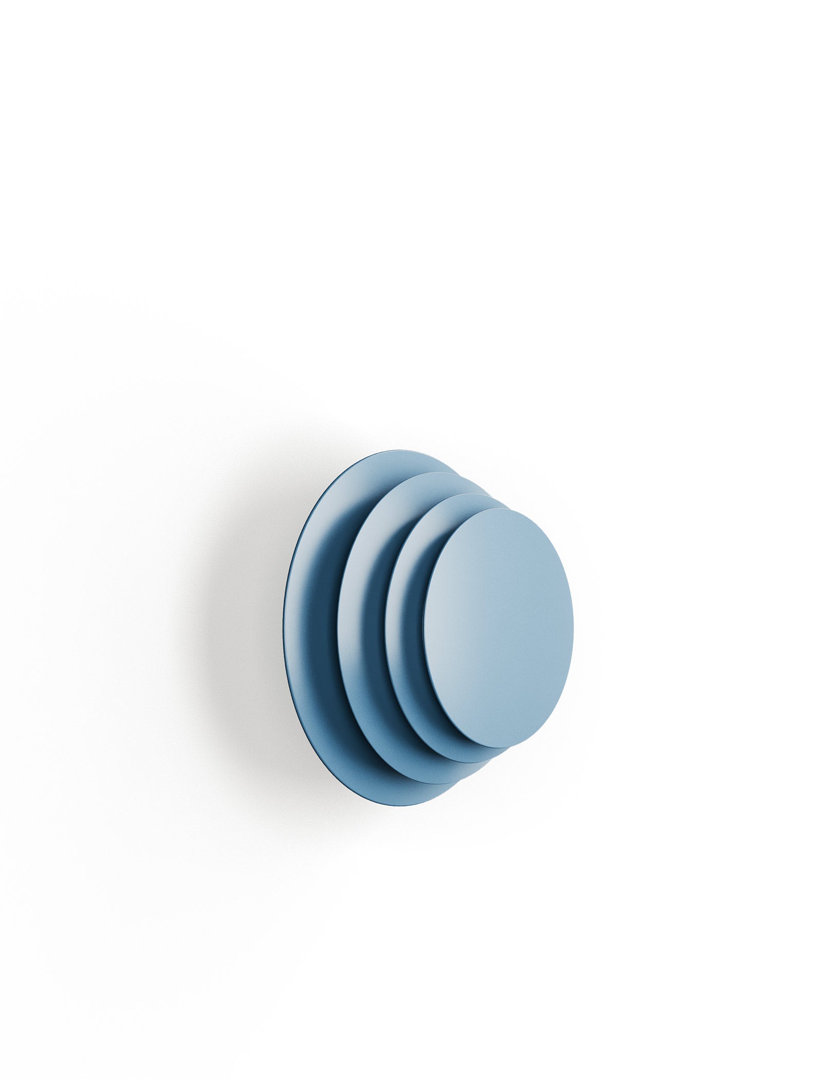 ACCORDION Hook - L2 in blue with layered circular design for hanging coats, bags, and more on the wall.