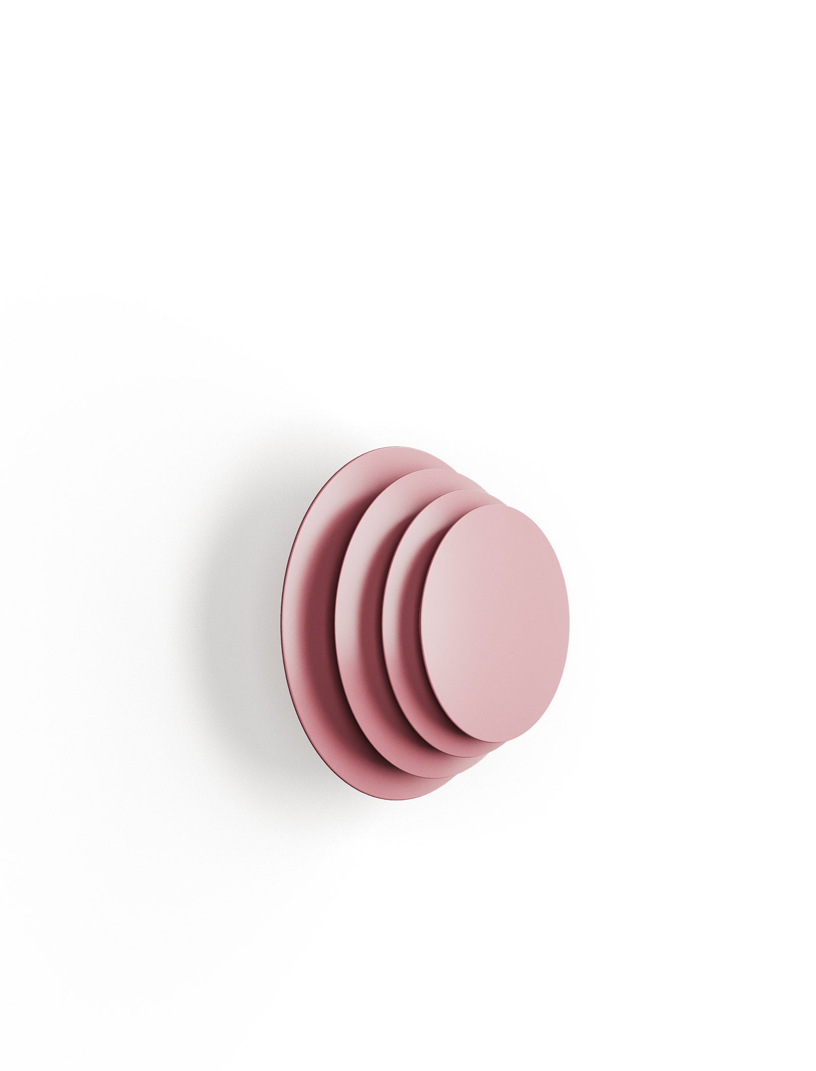 ACCORDION Hook - L2 in pink with layered circular design, a sculptural and functional wall hook for jackets and bags.