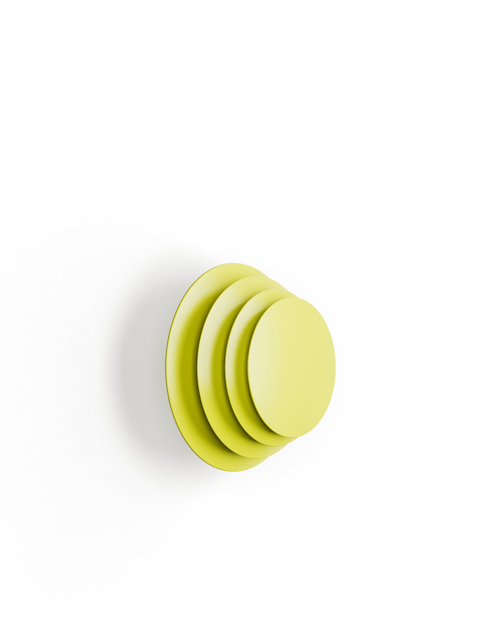 ACCORDION Hook - L2 wall hook with layered circular design in yellow for hanging coats and bags.