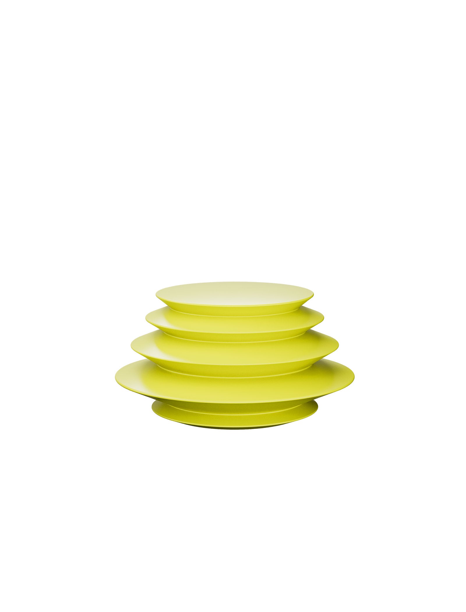 ACCORDION Hook - L2 showing a yellow modern layered plate design with stacked circular forms.