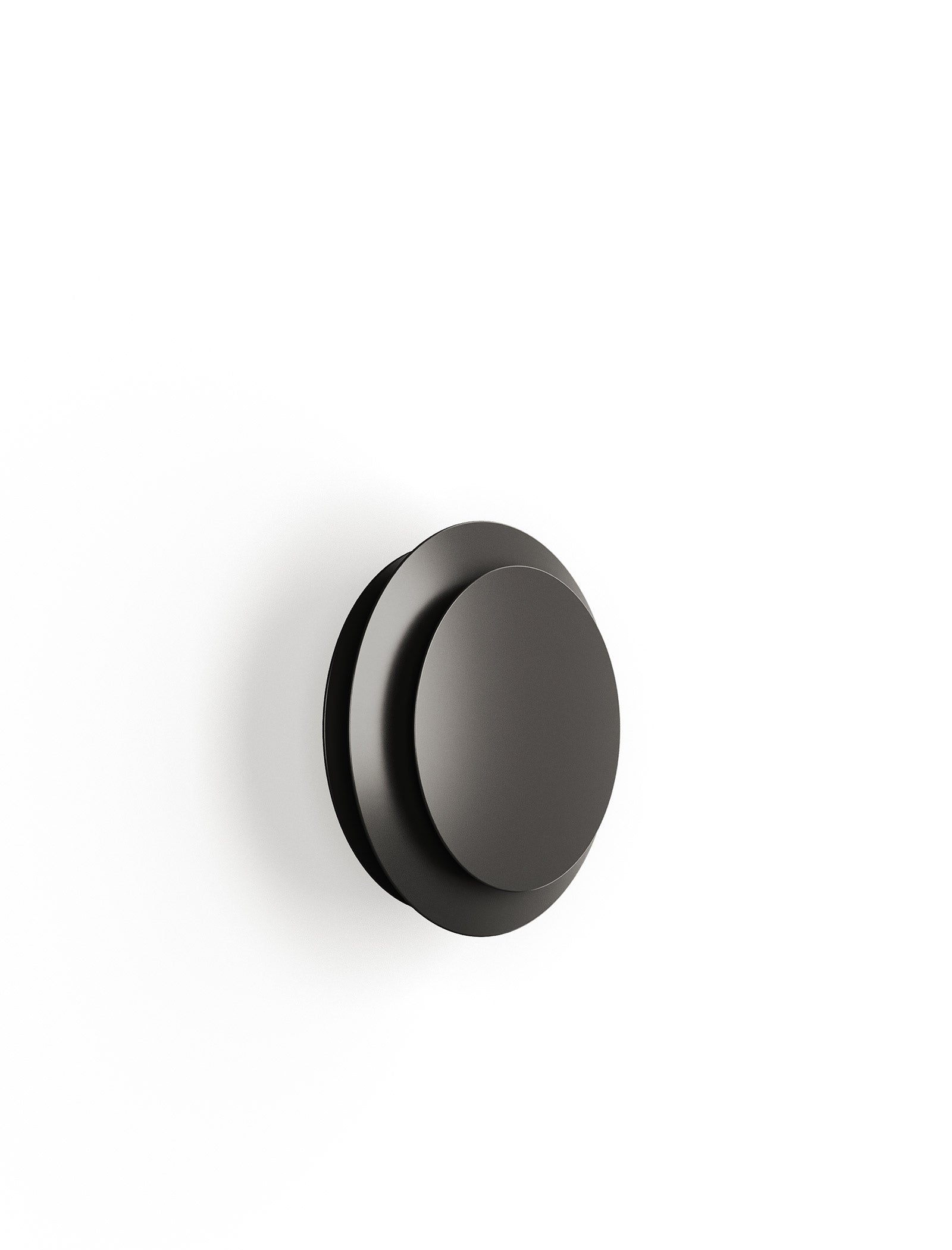 ACCORDION Hook - L3 modern black circular wall hook with layered design for hanging coats and bags.