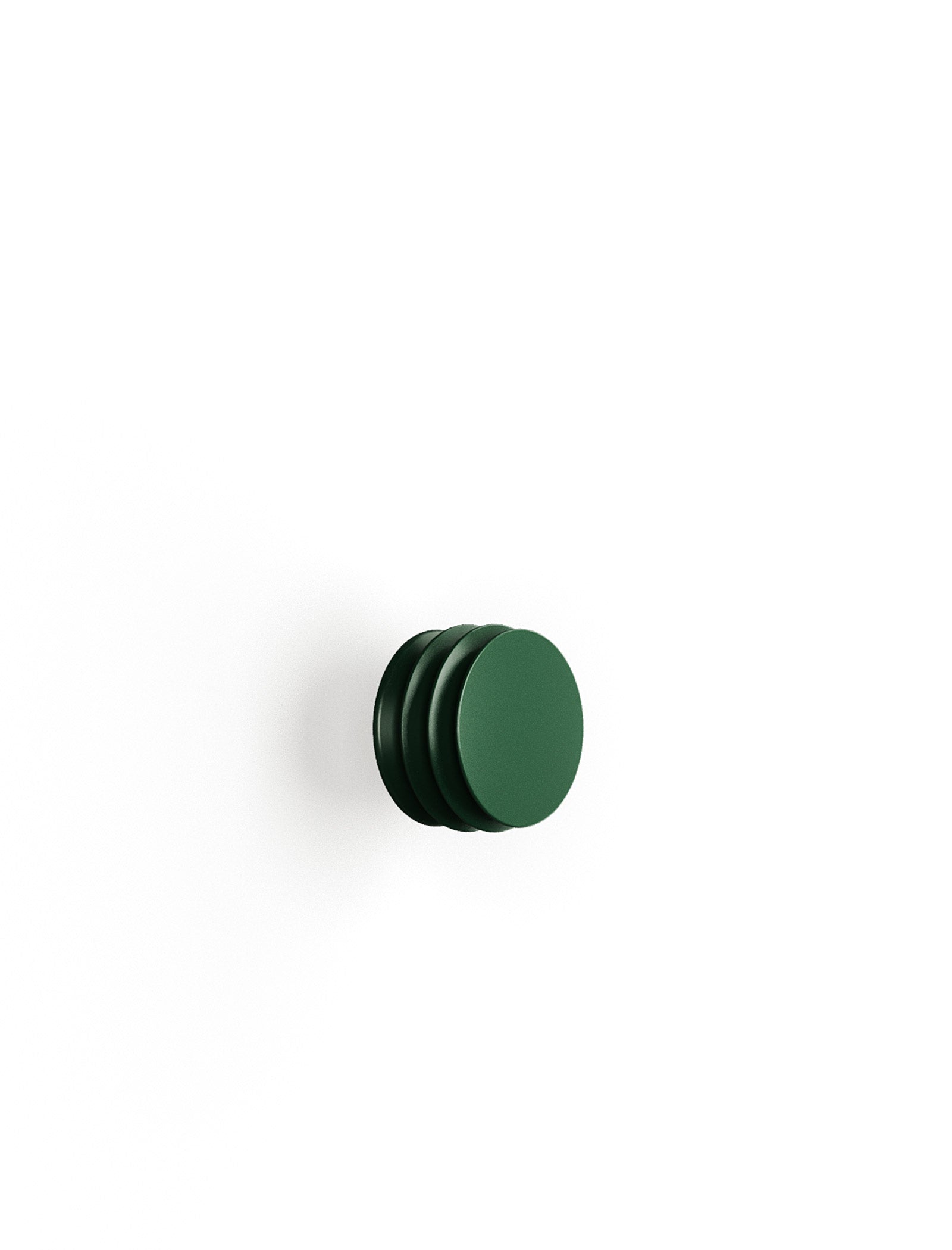 ACCORDION Hook - S1 dark green wall hook with accordion-style grooves for hanging items, minimalist design.