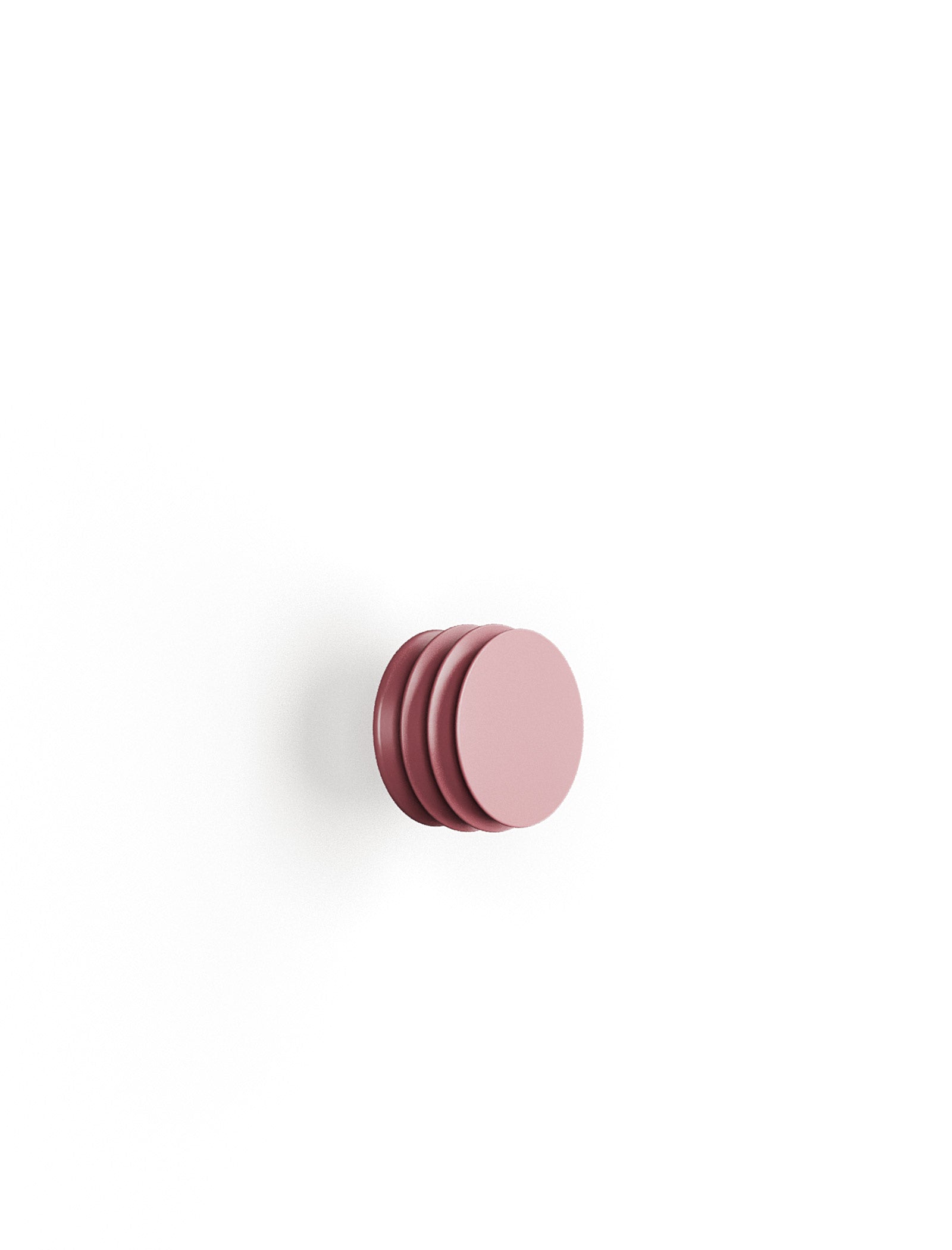 ACCORDION Hook - S1 in pink wood with ridges, a practical and sculptural wall hook for jackets and bags.