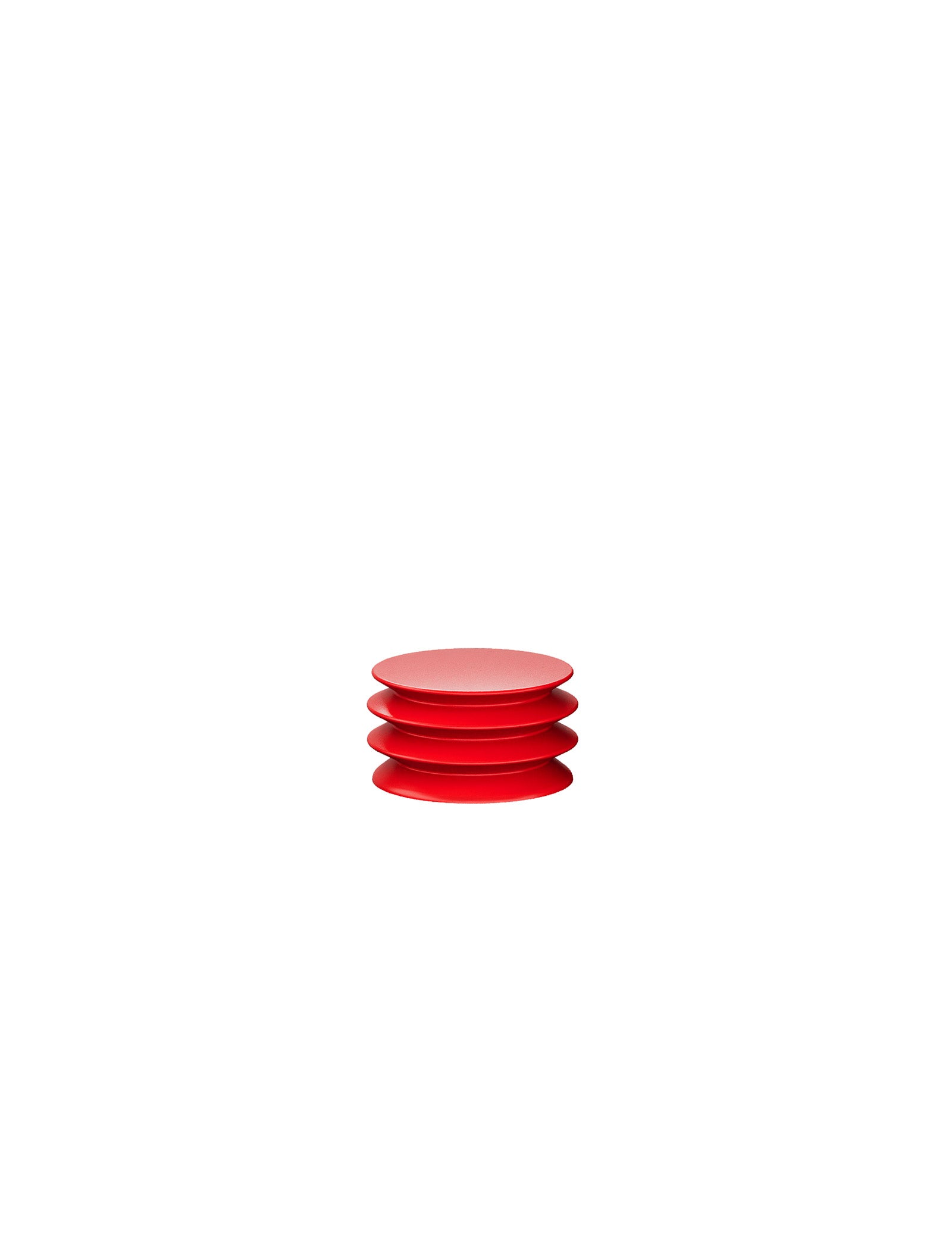 ACCORDION Hook - S1 in red with layered circular design, functional and sculptural wall hook for organization.