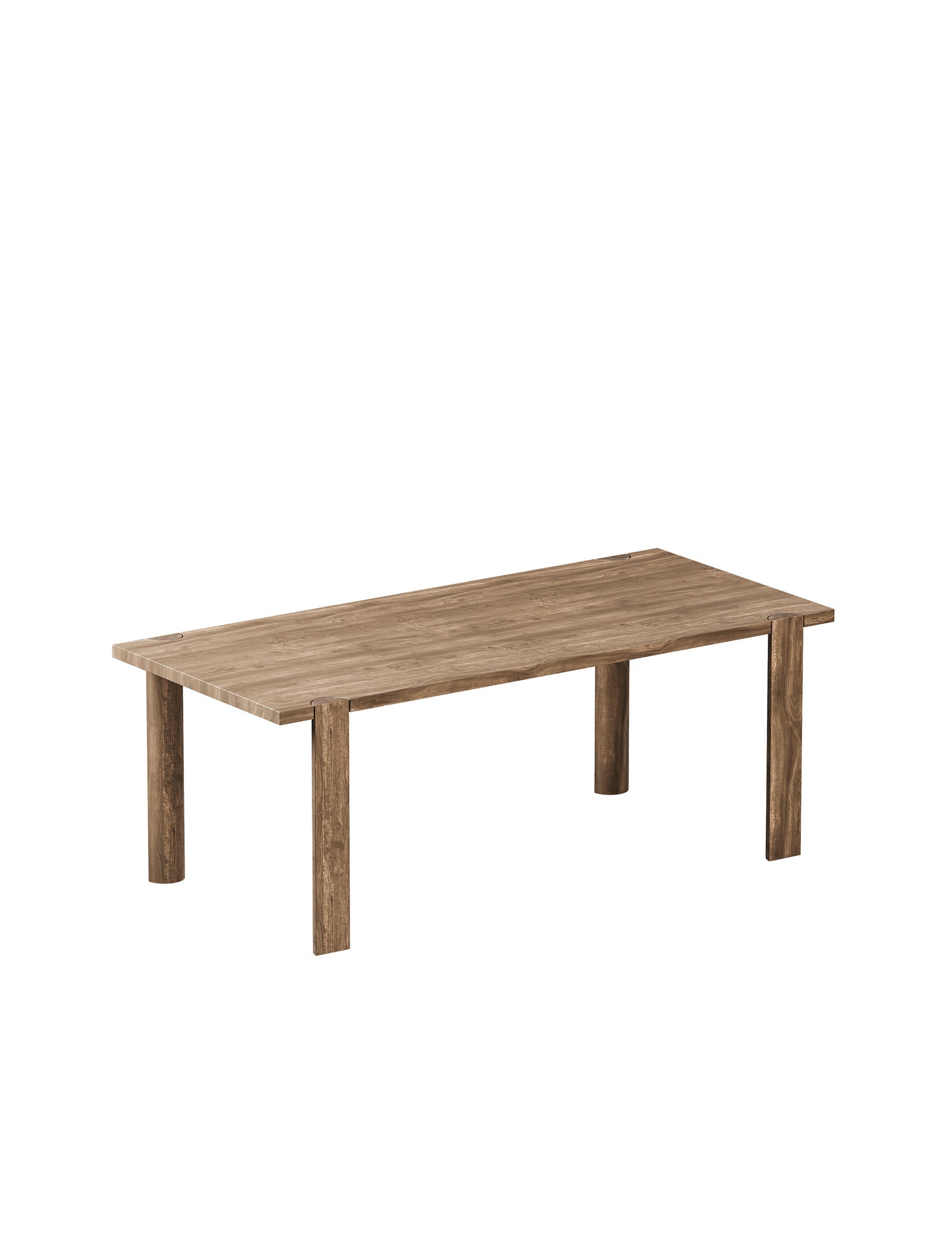 EVERYDAY Table made of solid wood with four straight legs, designed for daily use and available in four colors.