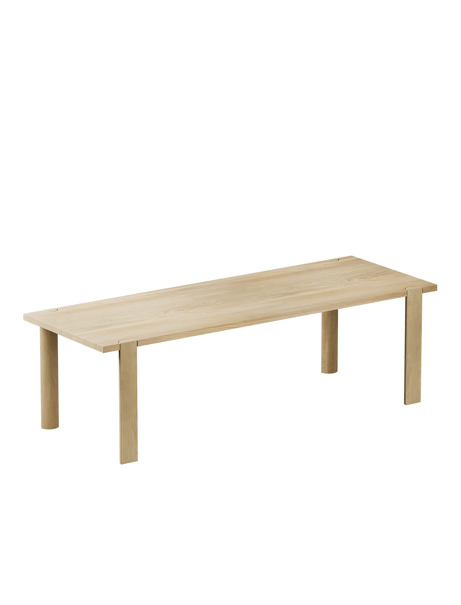 EVERYDAY Table made of solid wood with four legs, natural finish, minimalist design for daily use.