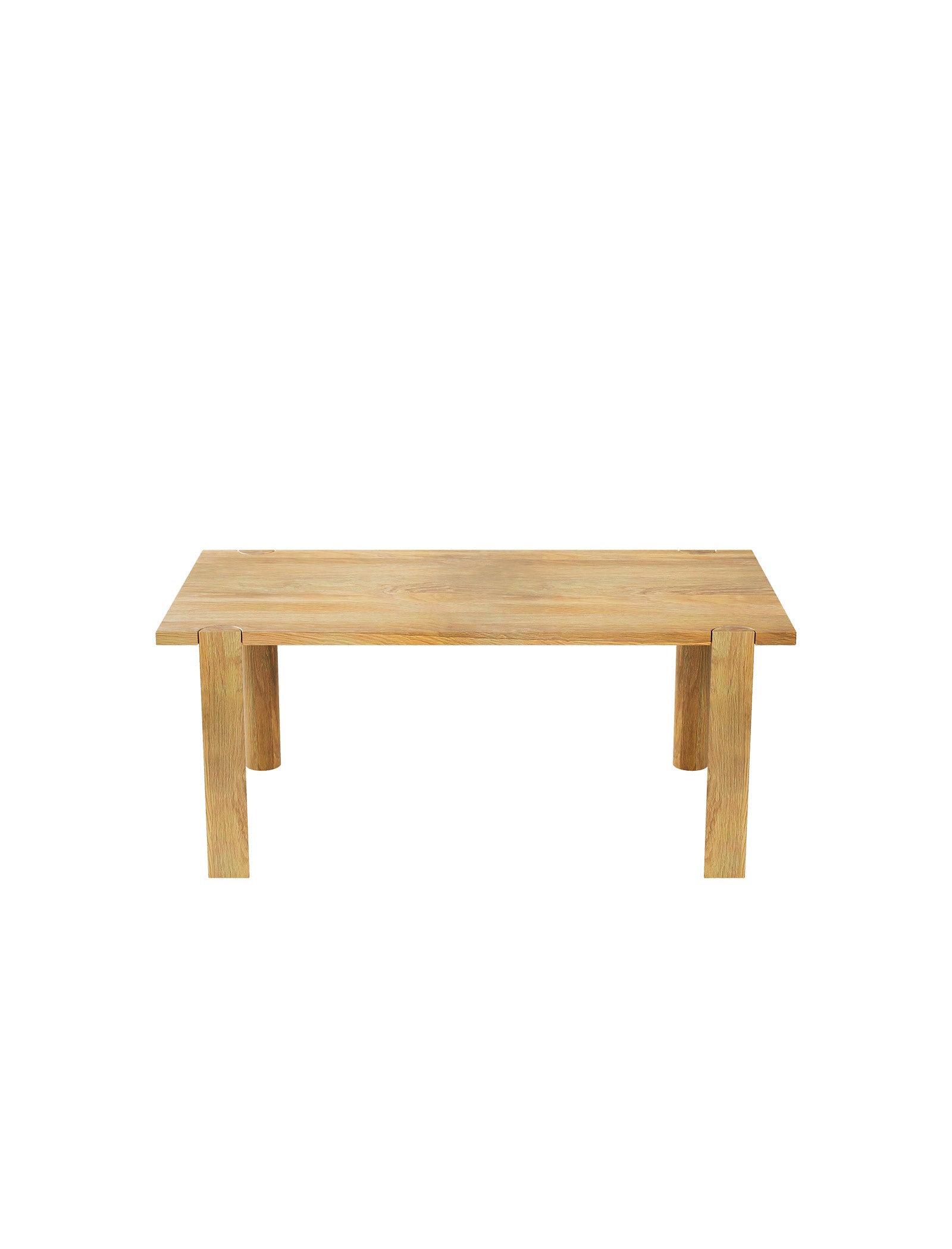 EVERYDAY Table made of solid wood with four sturdy legs, showcasing natural wood grain and simple design.