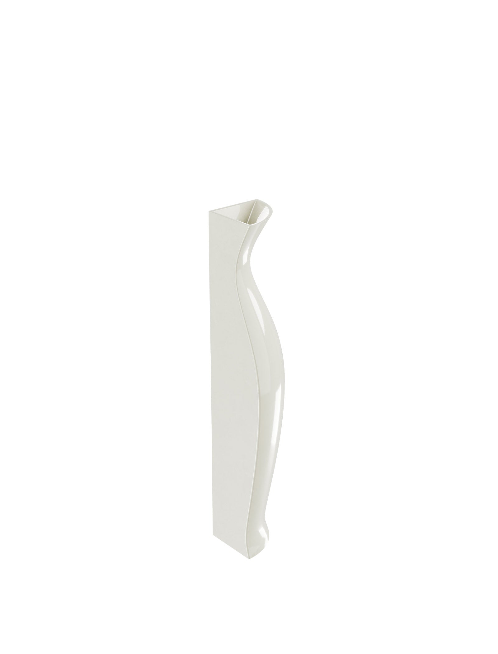 QUATER Vase - One in white ceramic with a sleek quarter amphora shape, modern and elegant design.
