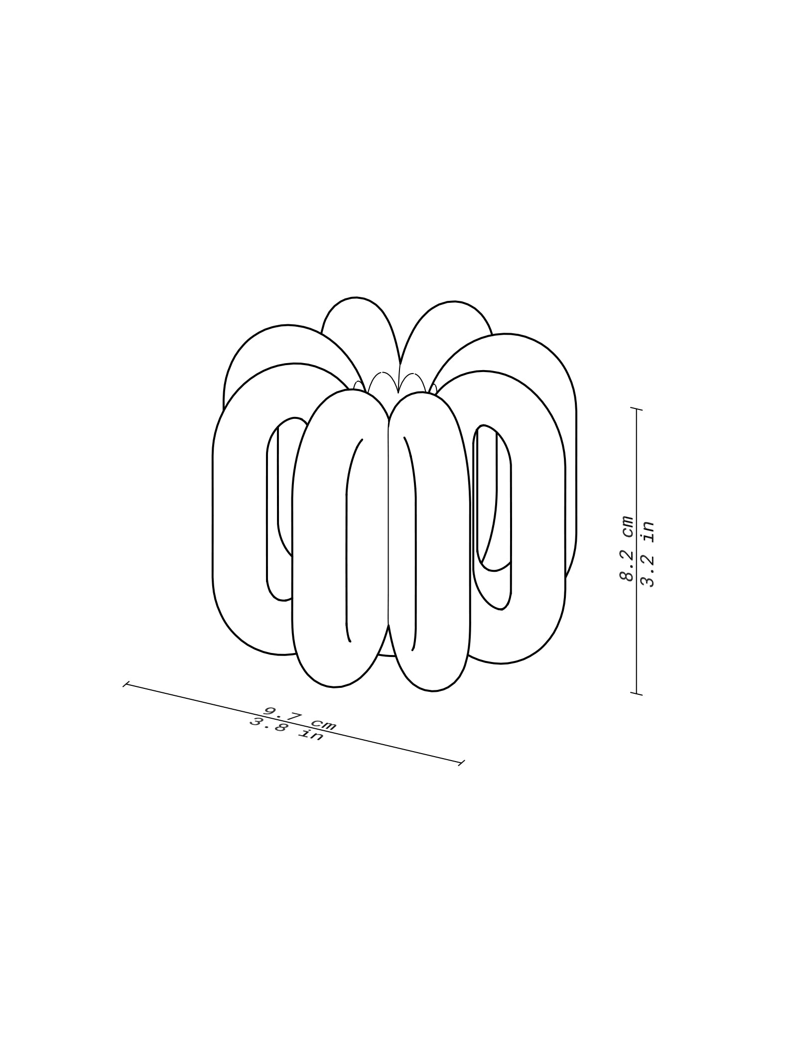 DIGIT ZERO Candlestick technical drawing showing dimensions 9.7 cm by 8.2 cm in a modern design outline.
