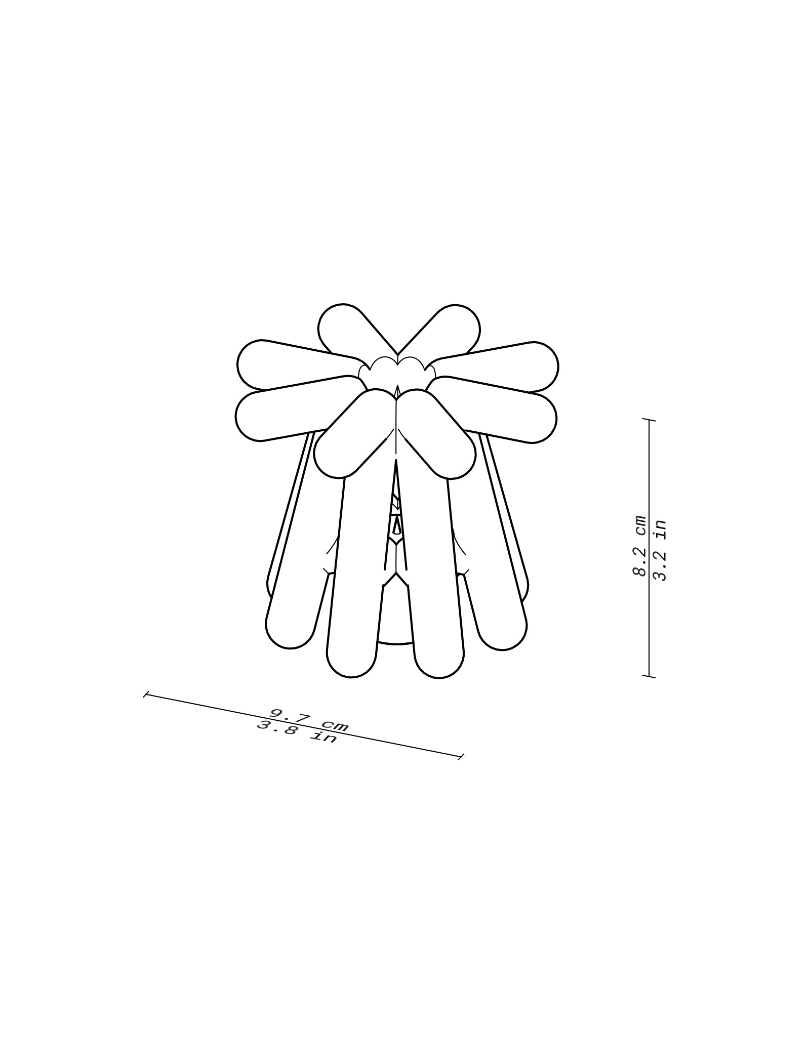DIGIT SEVEN Candlestick with rounded design, made of solid aluminum, 9.7 cm wide and 8.2 cm tall dimensions.