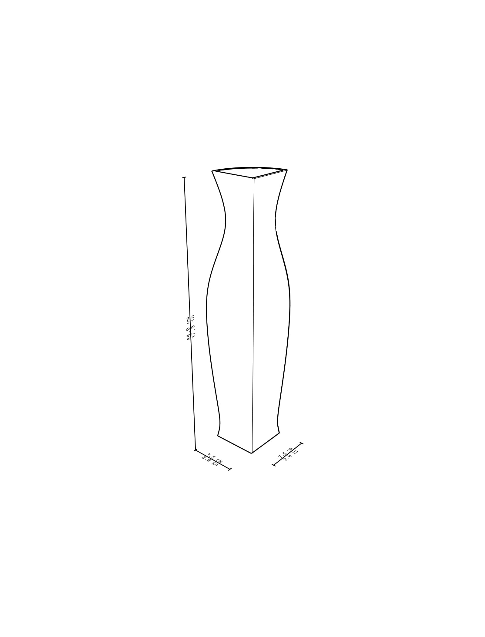 QUATER Vase - One, a quarter ceramic vase with amphora-like shape, elegant slender form in black or white.